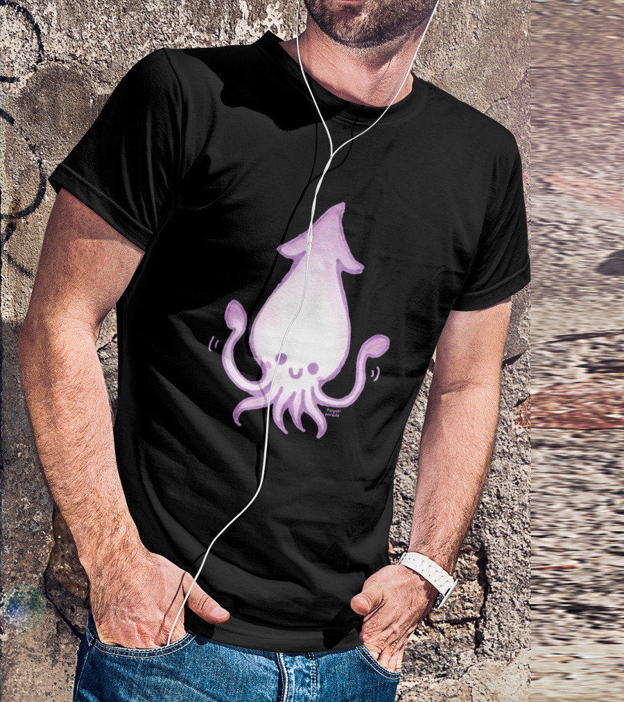 Cute Smiling Squid Watercolor T-Shirt