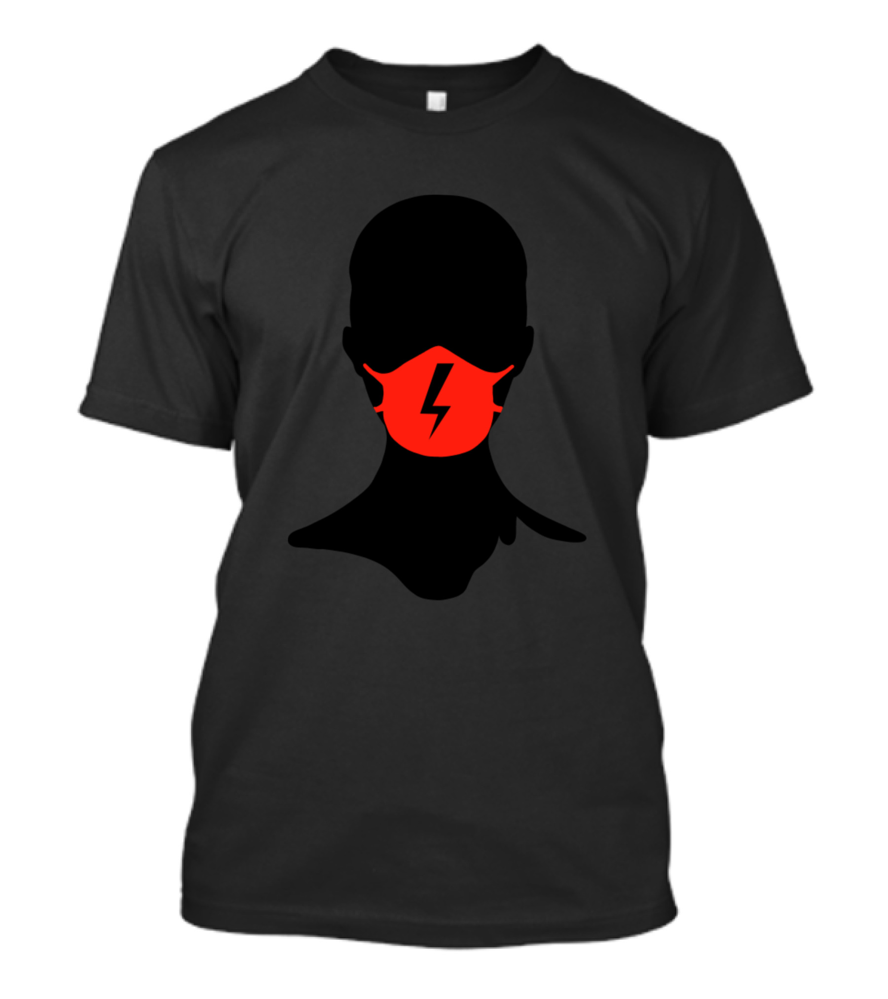 Strajk Kobiet Silhouette With Red Lightning Bolt Mask T-Shirt
