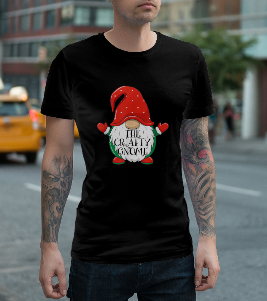 The Crafty Gnome Santa Claus Graphic Text Christmas T-Shirt