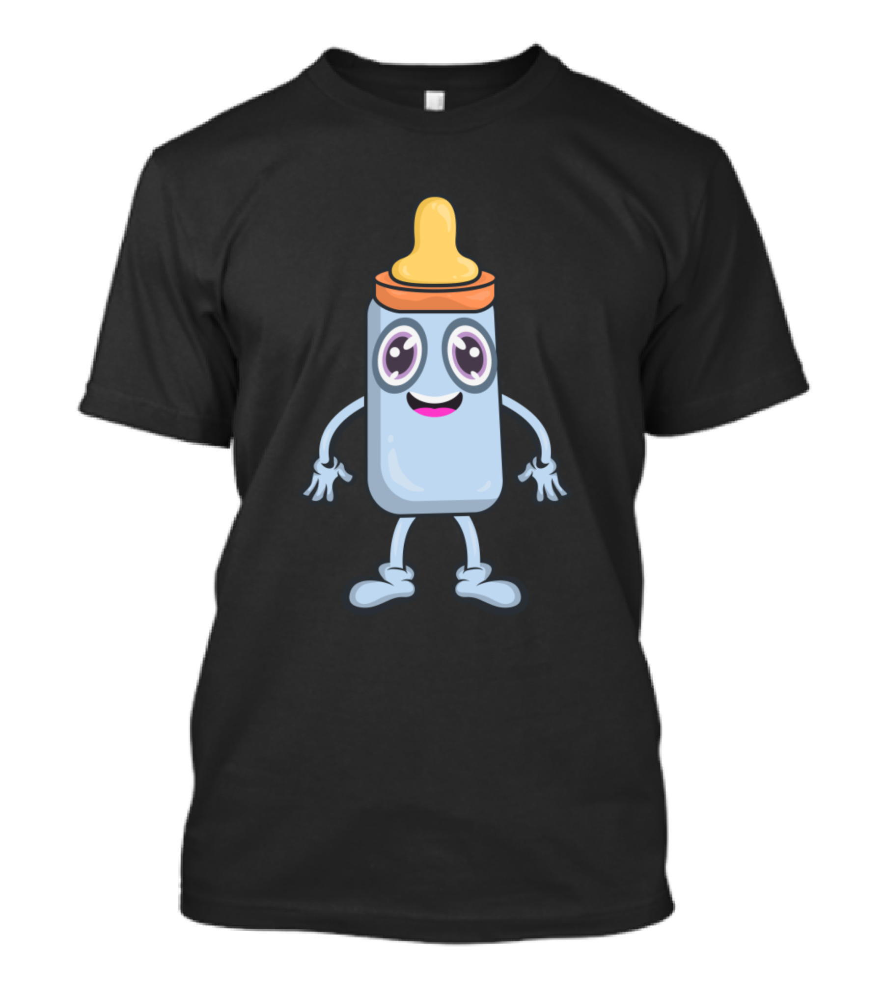 Baby Bottle Character With Big Eyes And Smiling Face T-Shirt