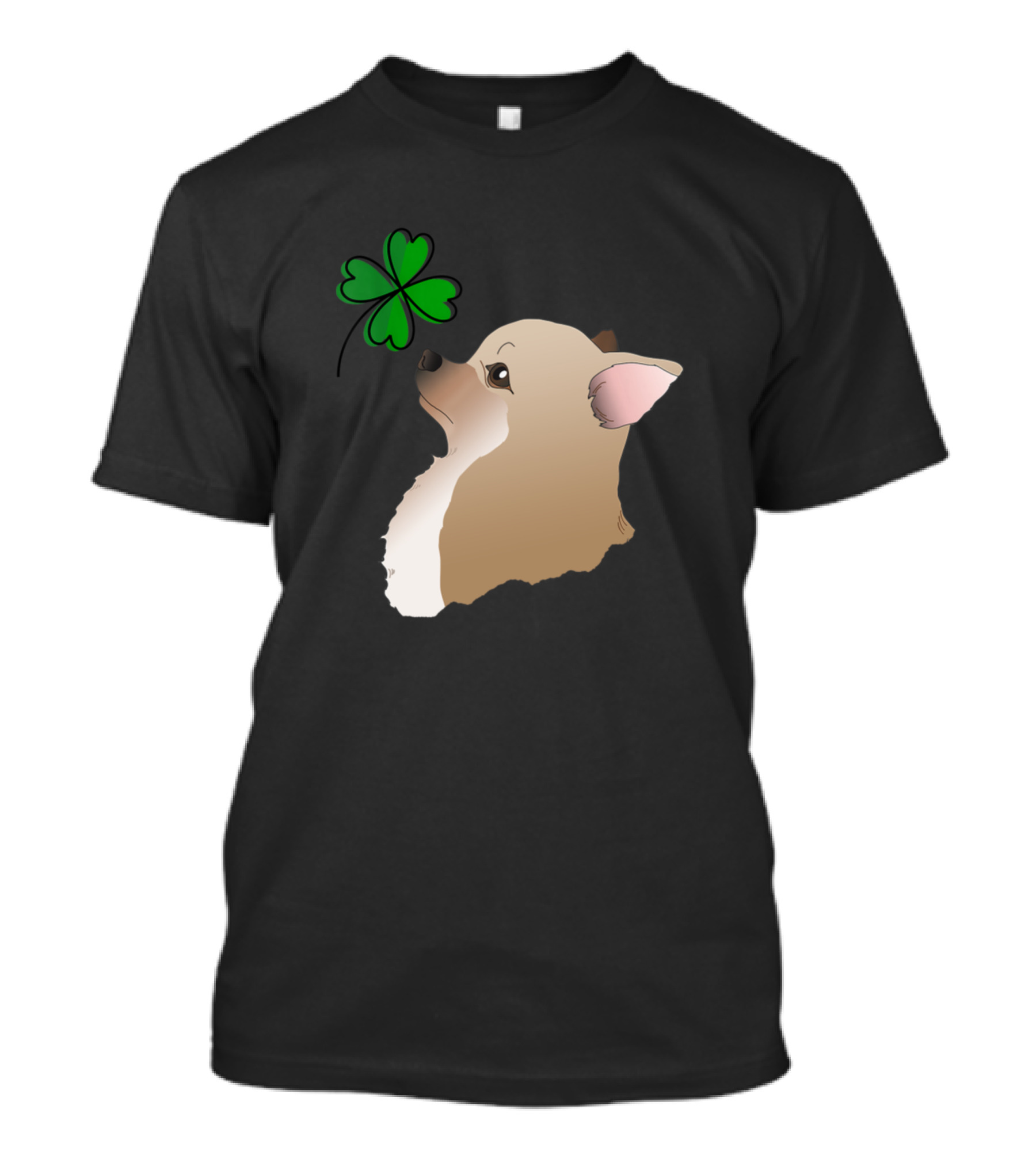 Chihuahua Dog With Shamrock Clover T-Shirt