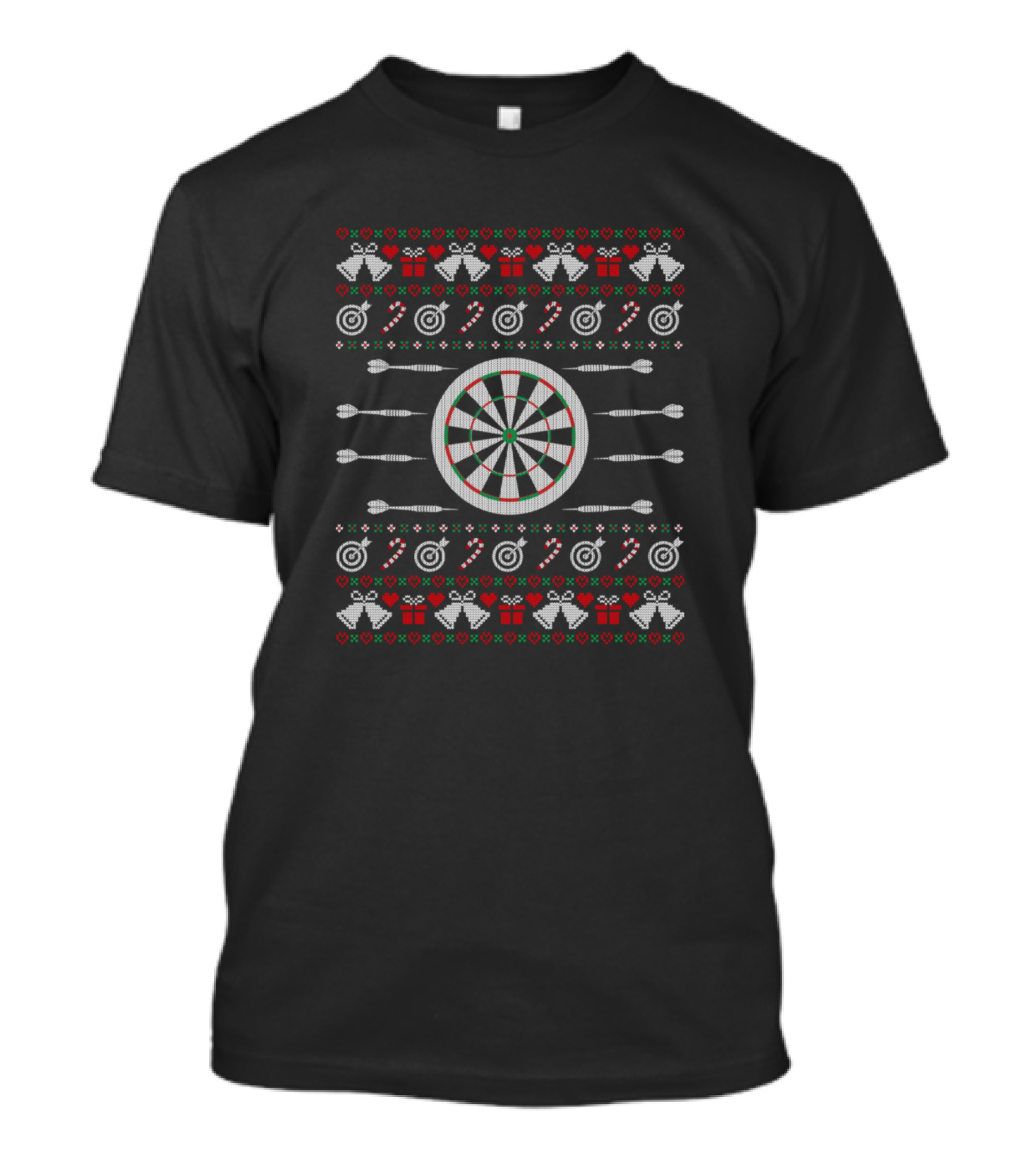 Dartboard Christmas Ugly Sweater Darts Hobby Game T-Shirt