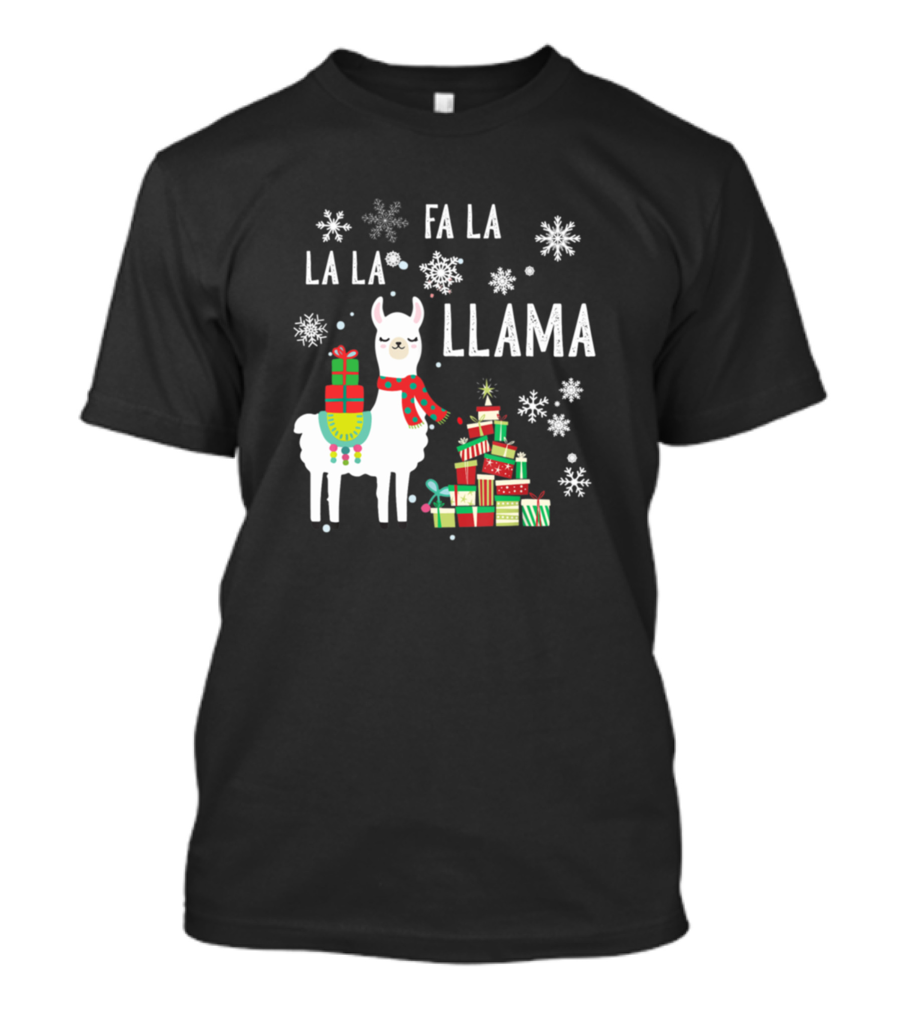 Fa La La Llama Funny Christmas Holiday Snowflakes Gifts T-Shirt