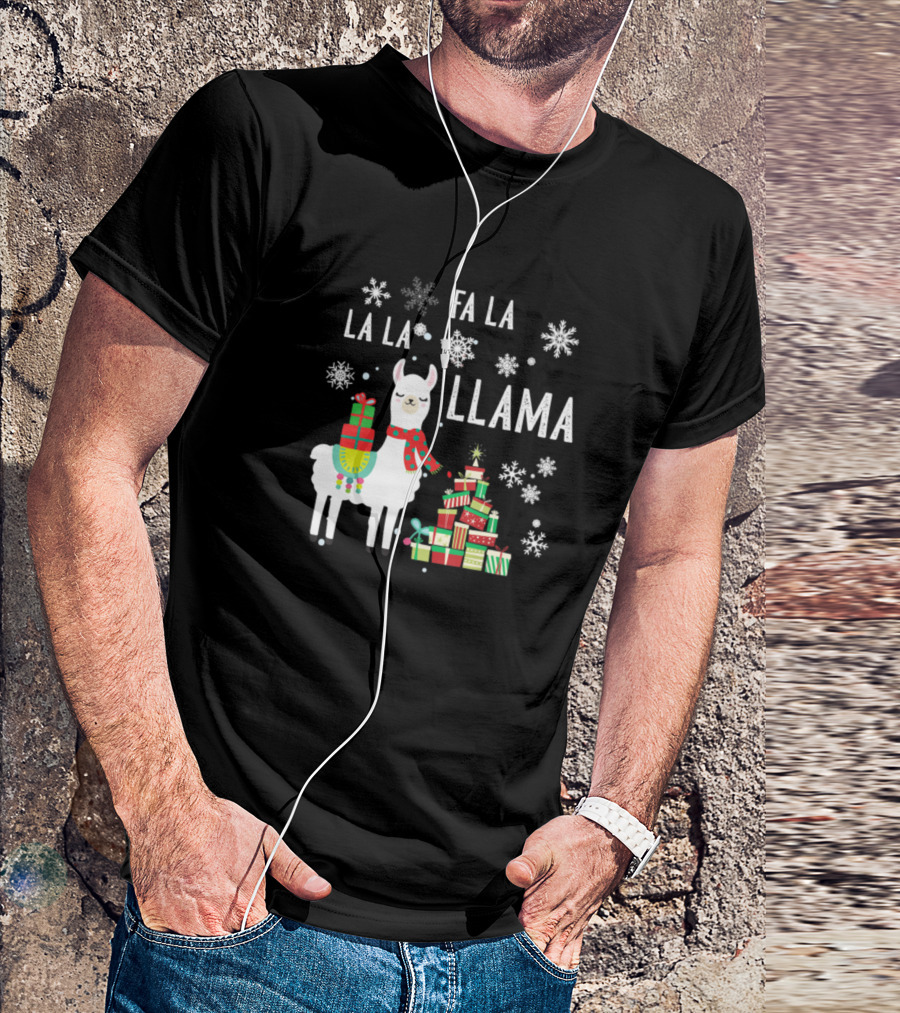 Fa La La Llama Funny Christmas Holiday Snowflakes Gifts T-Shirt