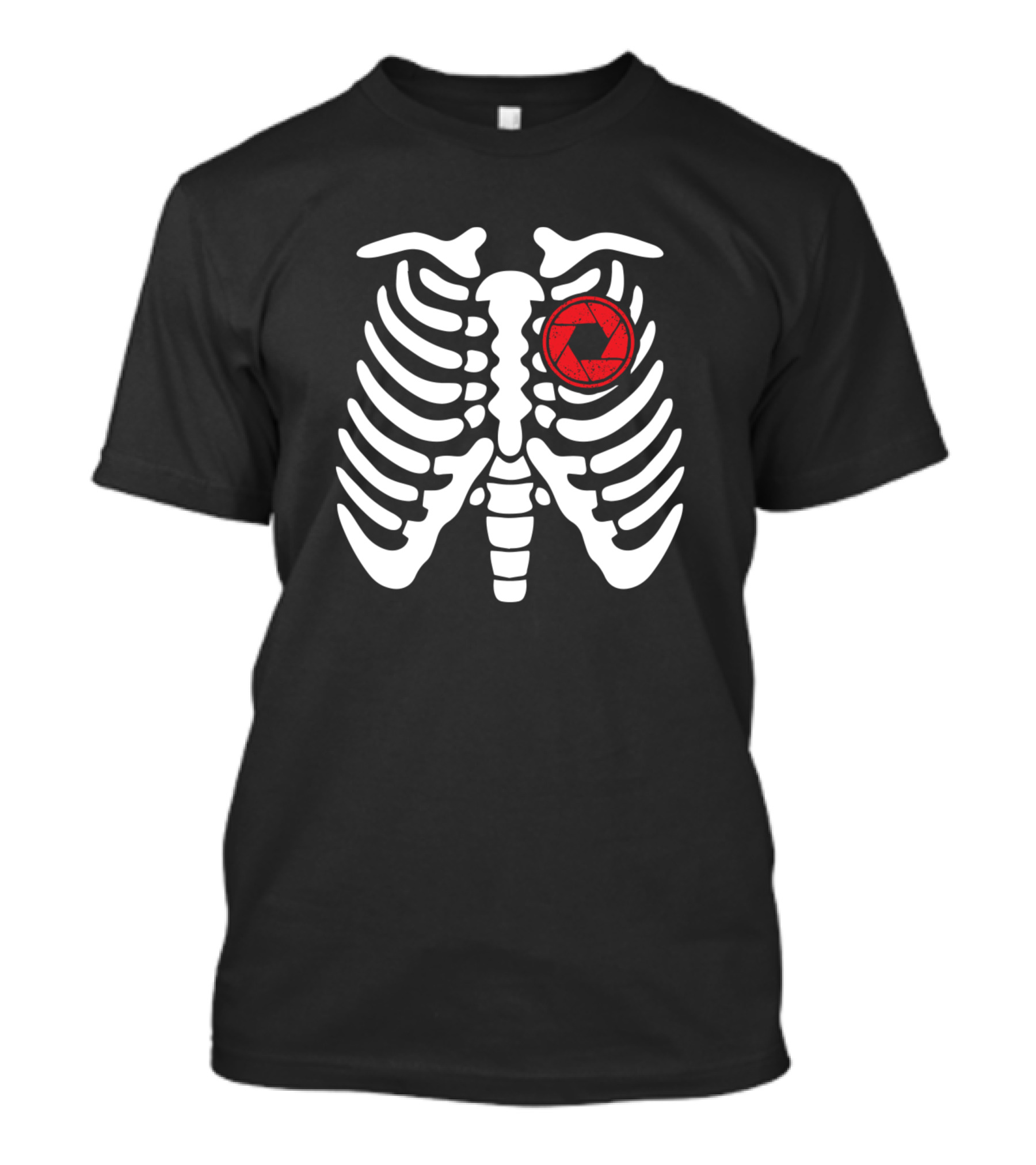 Photographer Heart Proud Photographer Ribcage Camera Lens T-Shirt
