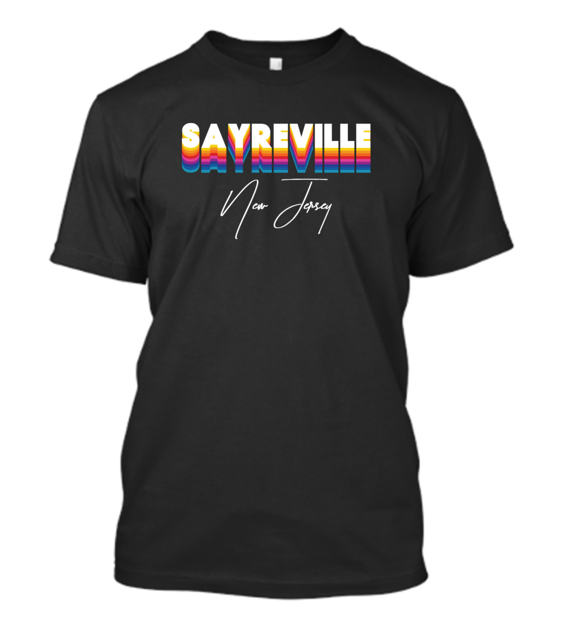 Sayreville New Jersey Retro Vintage Colorful Lettering T-Shirt