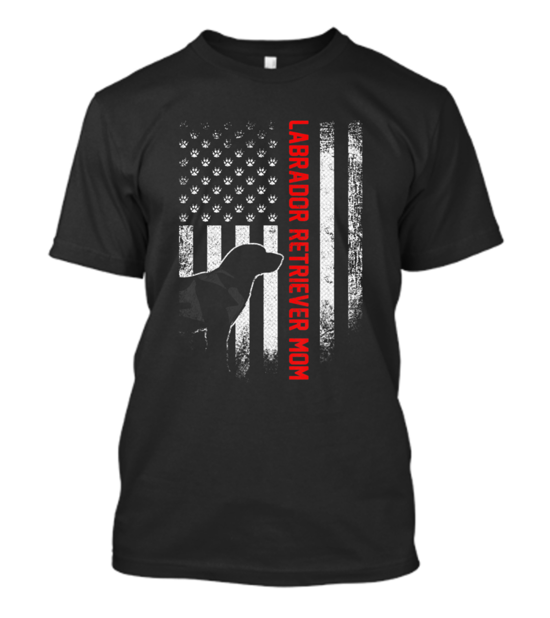 Labrador Retriever Mom Vintage USA Flag Paw Prints Dog T-Shirt