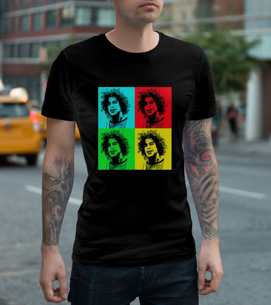 Abbie Hoffman Pop Art Style Portrait Quadrants T-Shirt