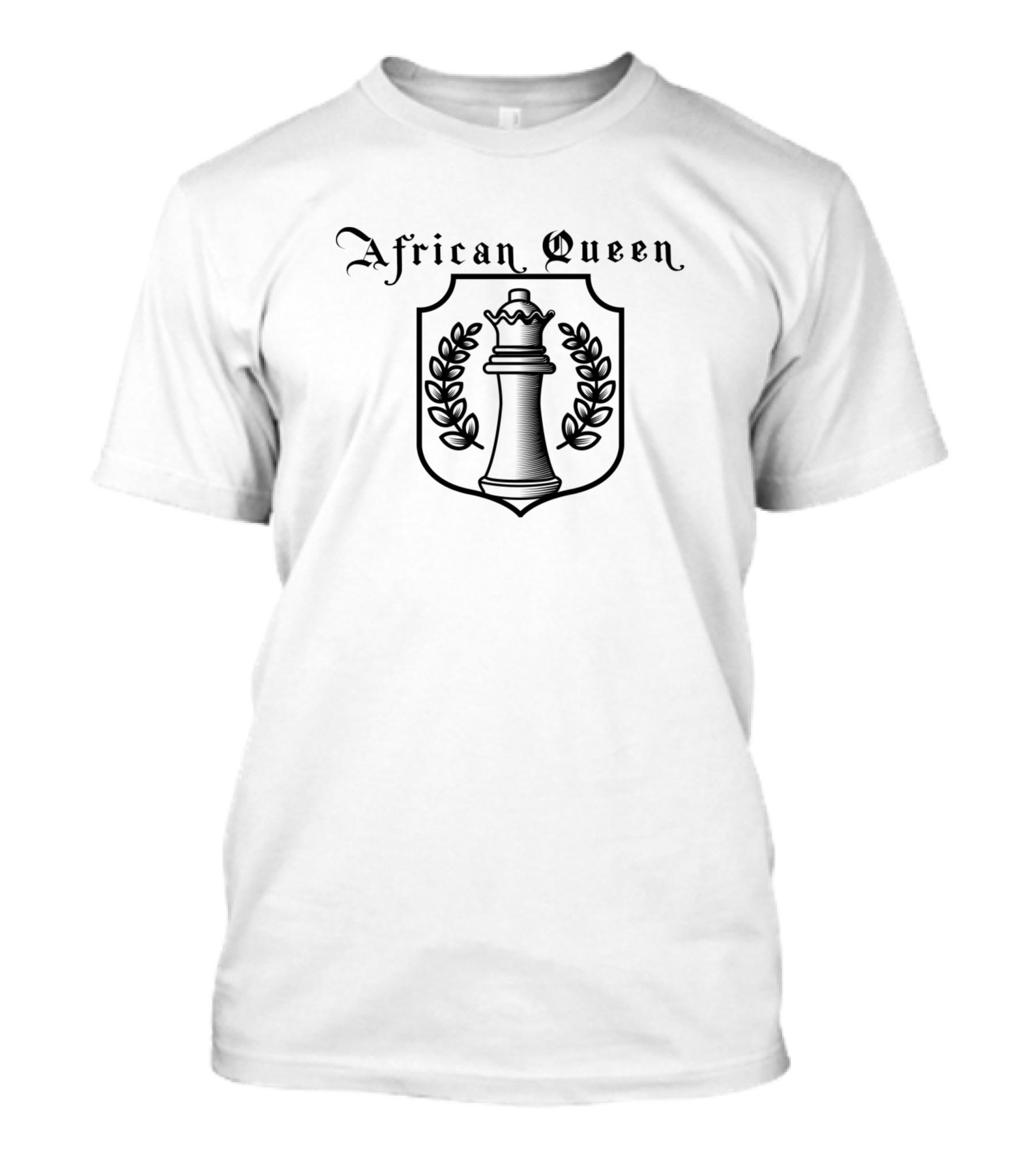 African Queen Chess Shield Emblem T-Shirt