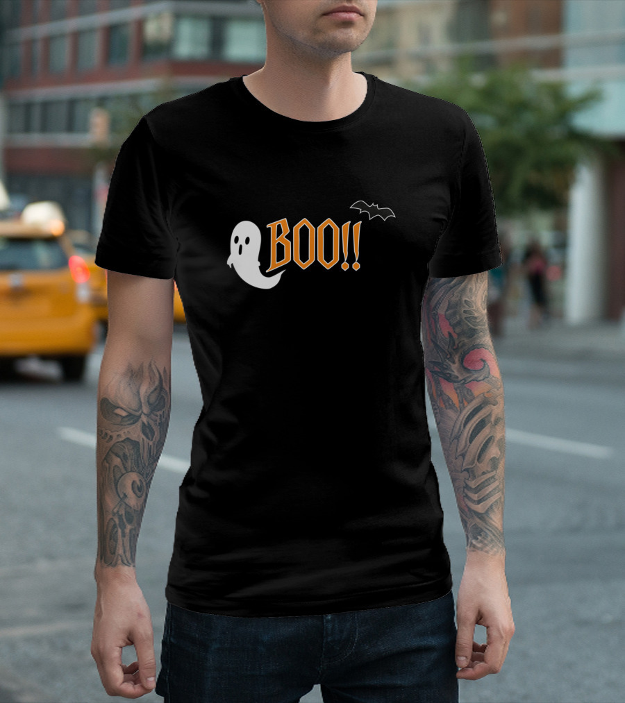 BOO Ghost Bat Halloween T-Shirt