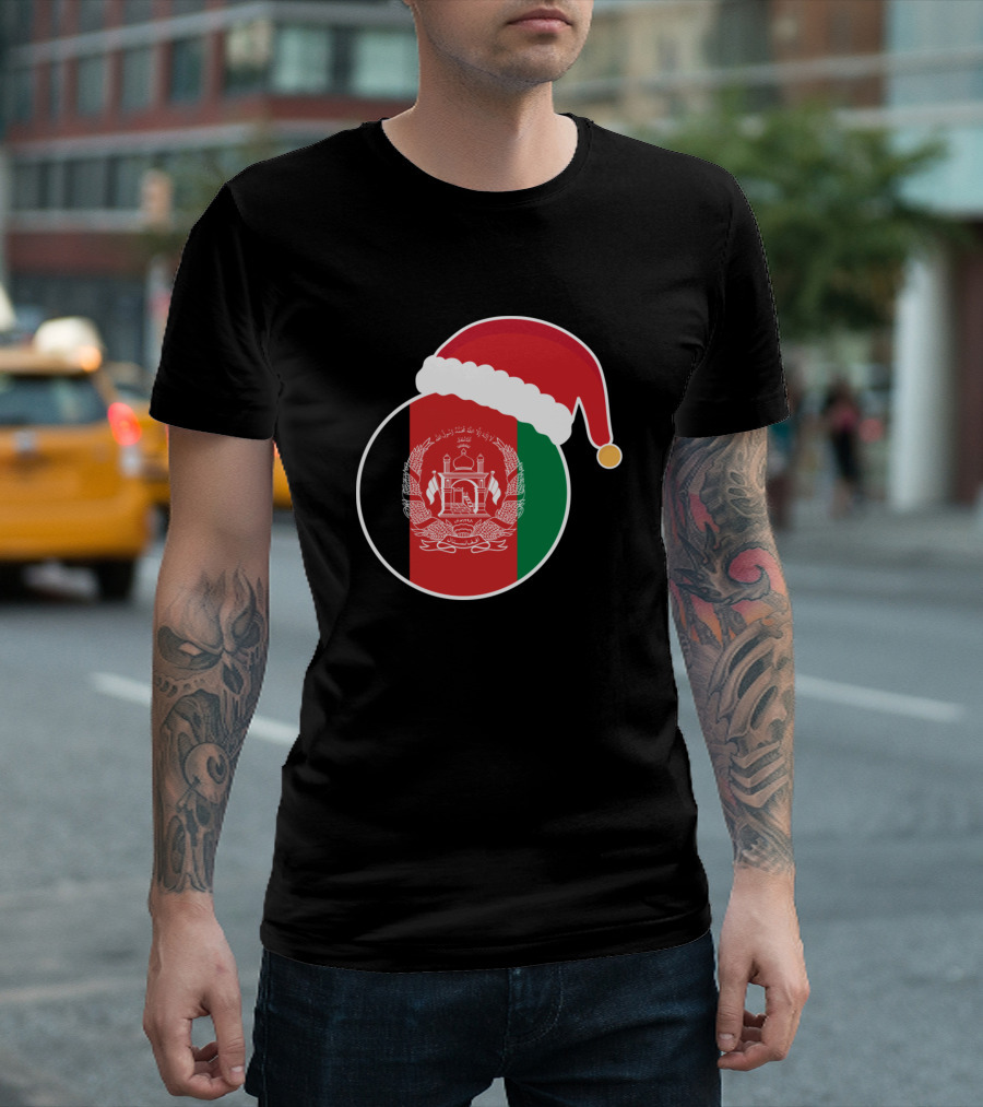 Christmas Afghan Flag Santa Claus Hat T-Shirt