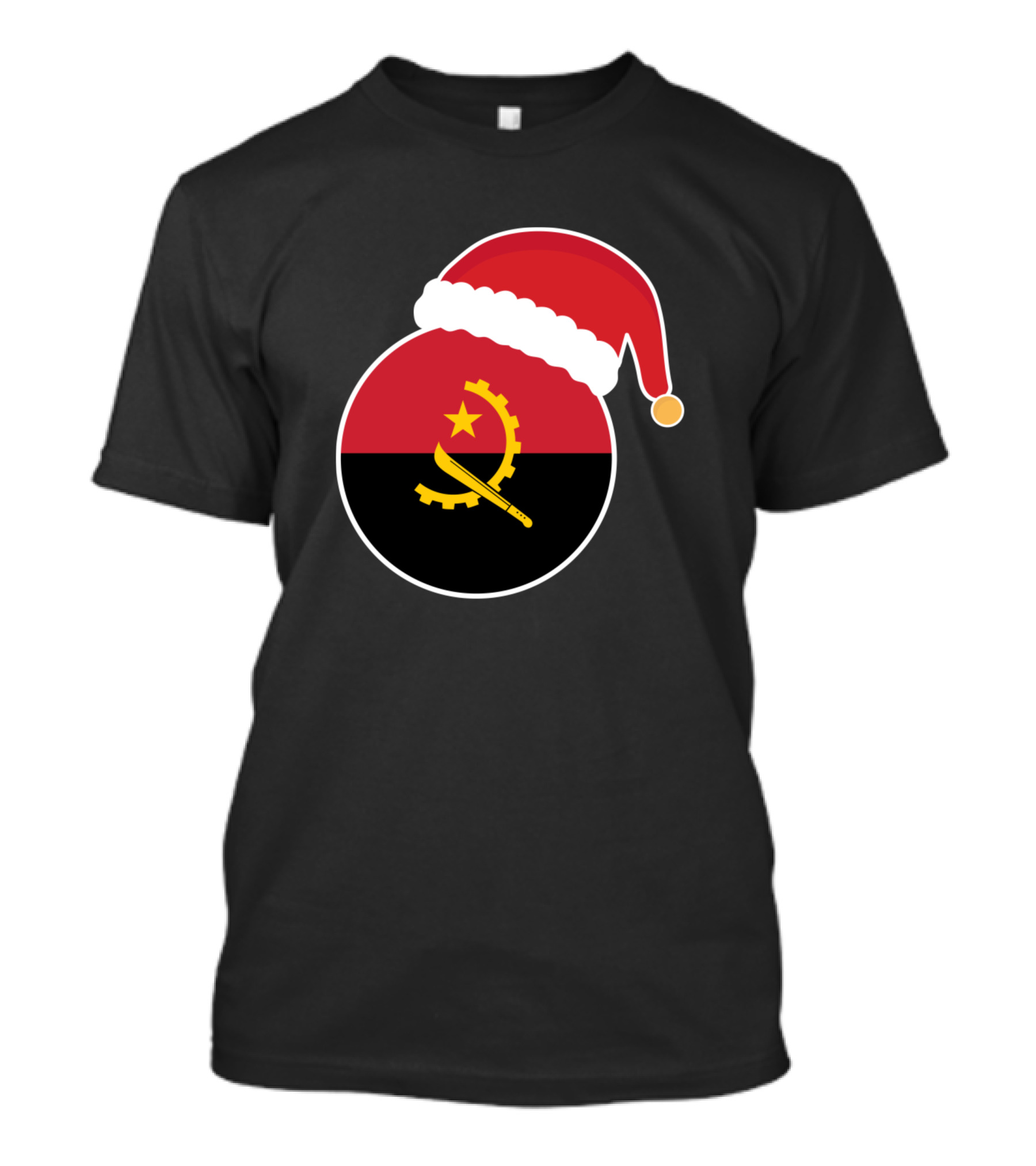 Christmas Angola Flag With Santa Hat T-Shirt