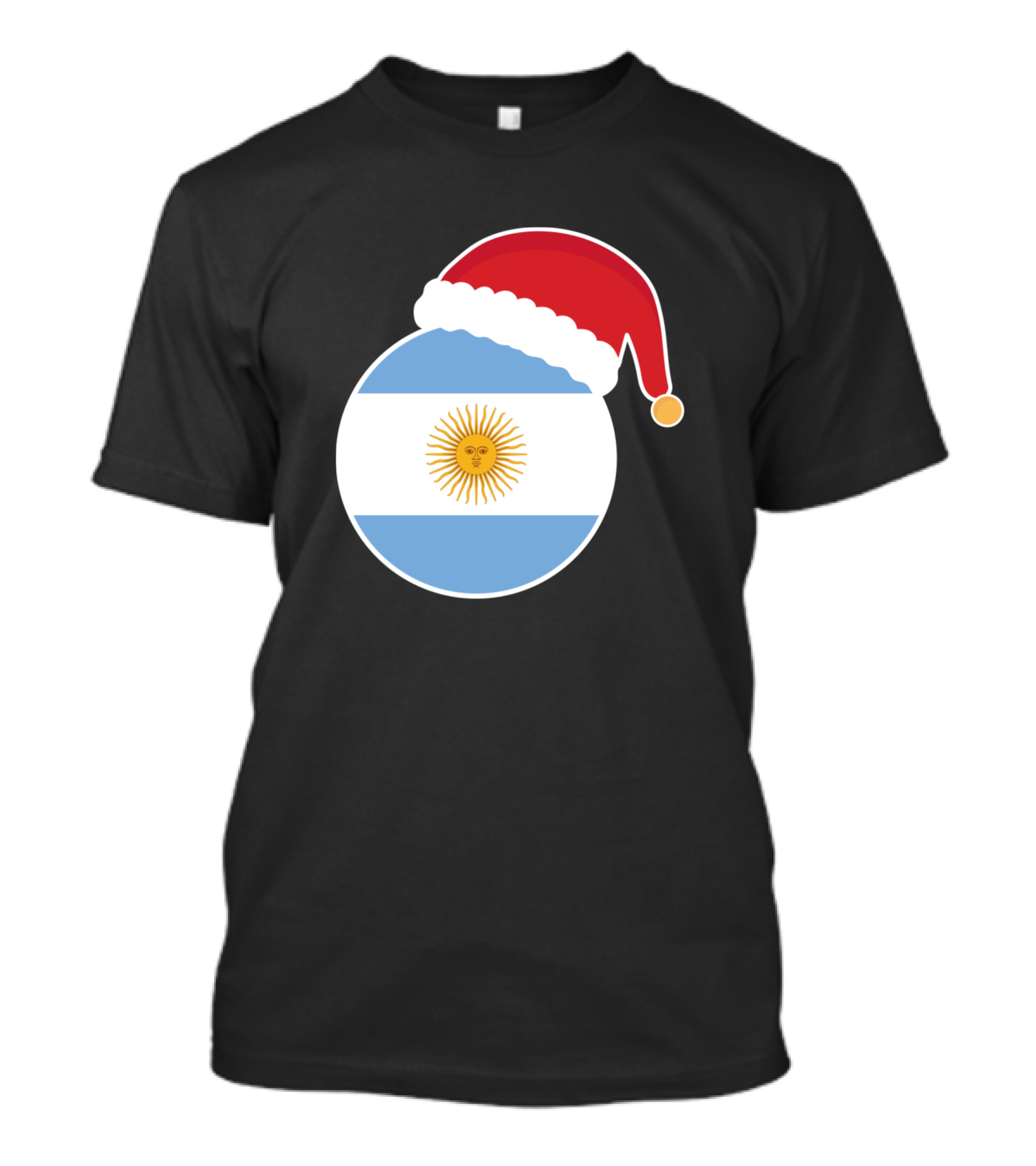 Christmas Santa Hat Argentina Flag T-Shirt