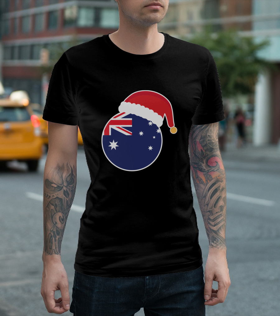 Australia Flag Christmas Santa Hat T-Shirt