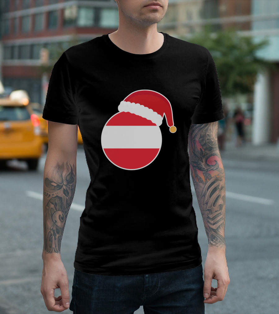 Austria Flag Santa Claus Christmas Holiday T-Shirt