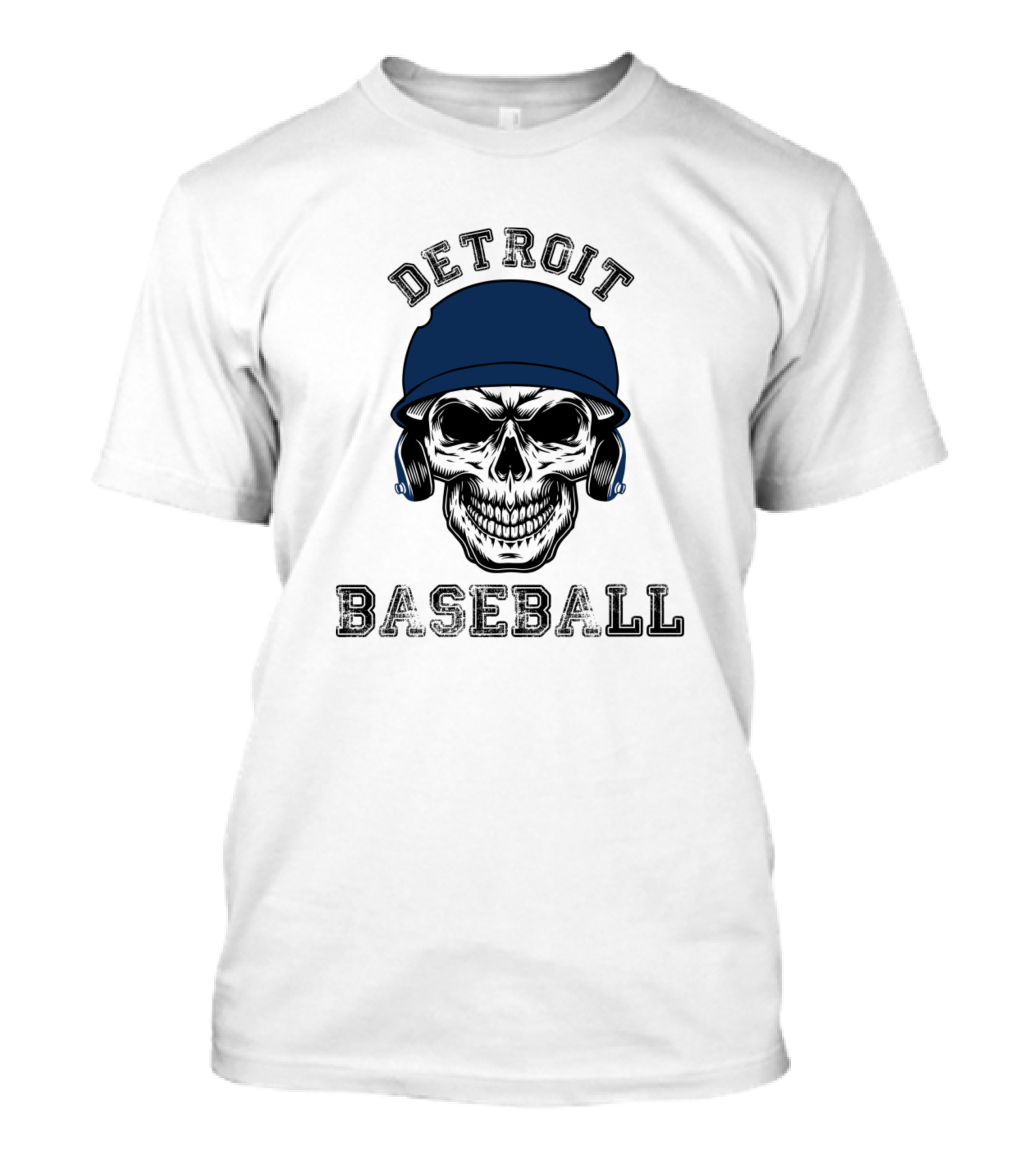 Detroit Tigers Skull Helmet Baseball Club T-Shirt