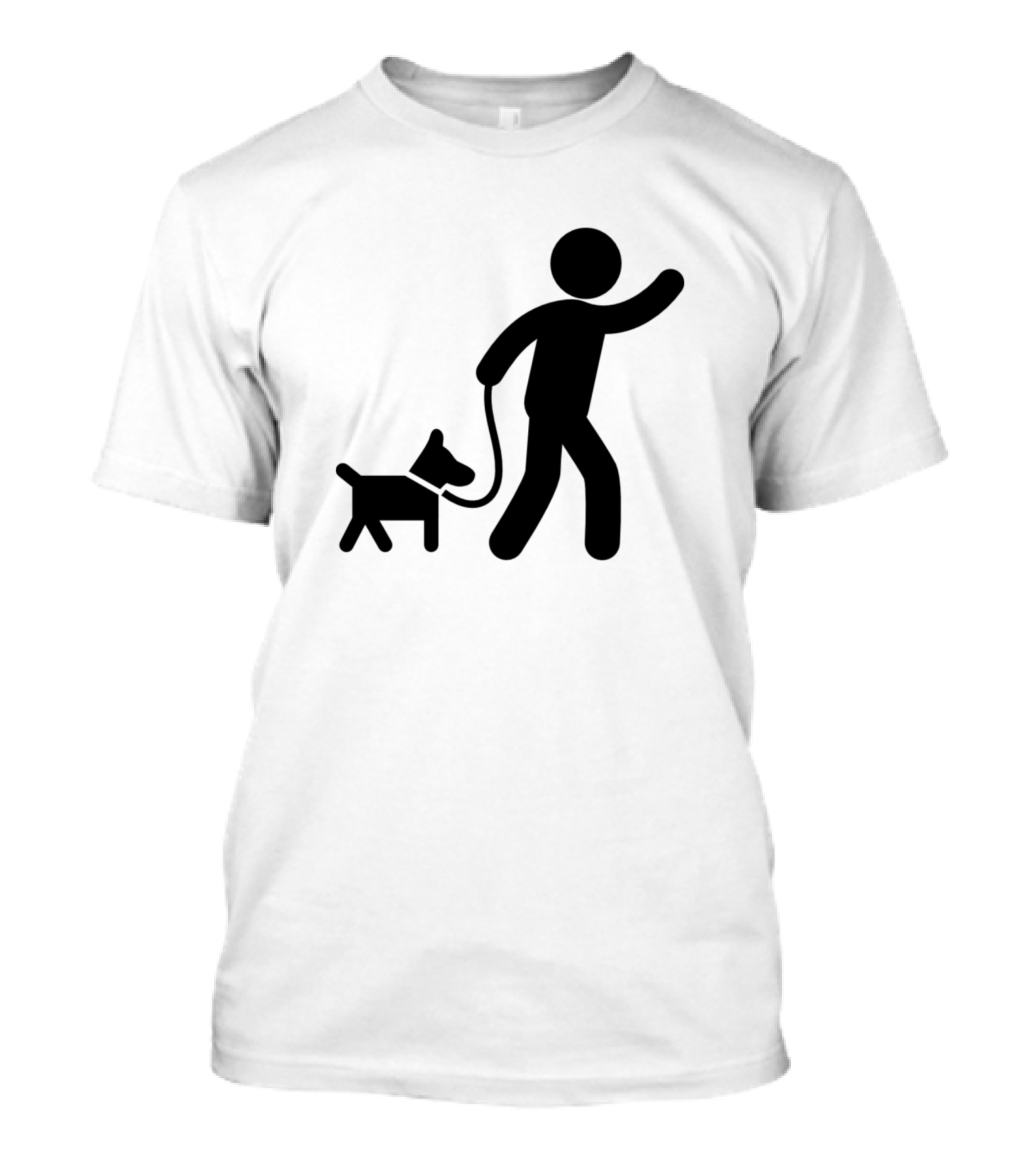 Dog Owner Walking Symbol With Dog Leash T-Shirt