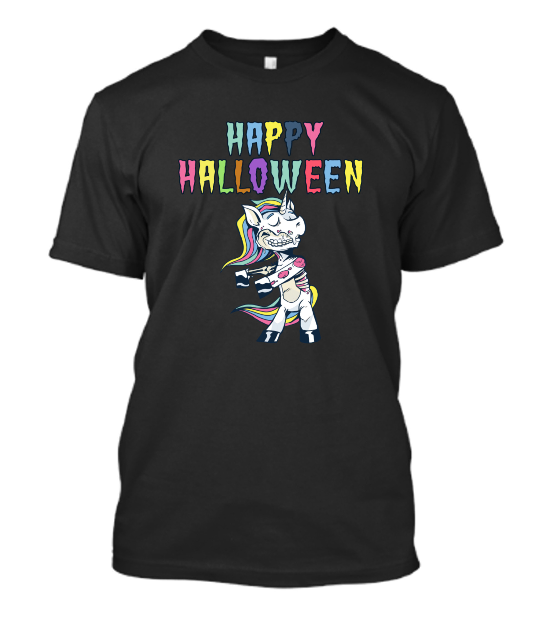 Happy Halloween Einhorn Zombie Pferd T-Shirt