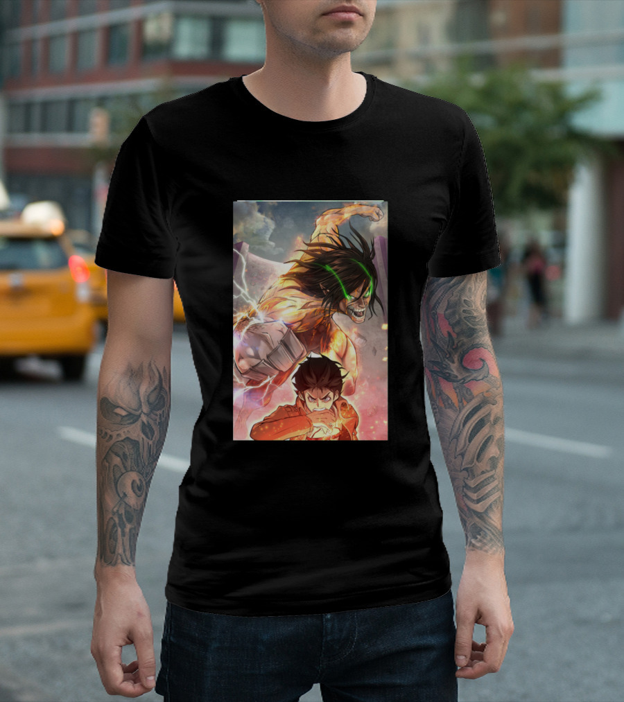 Eren Titan Transformation Electrifying Battle Scene Anime T-Shirt