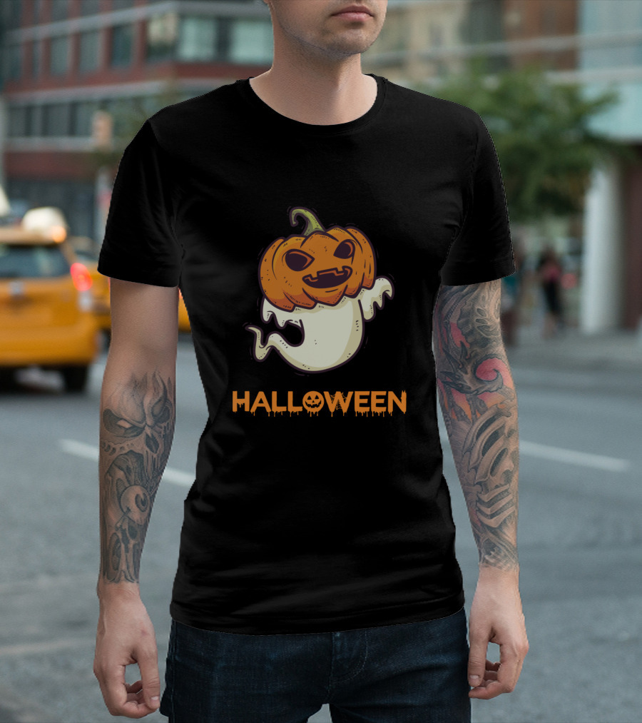 Halloween Pumpkin Ghost T-Shirt