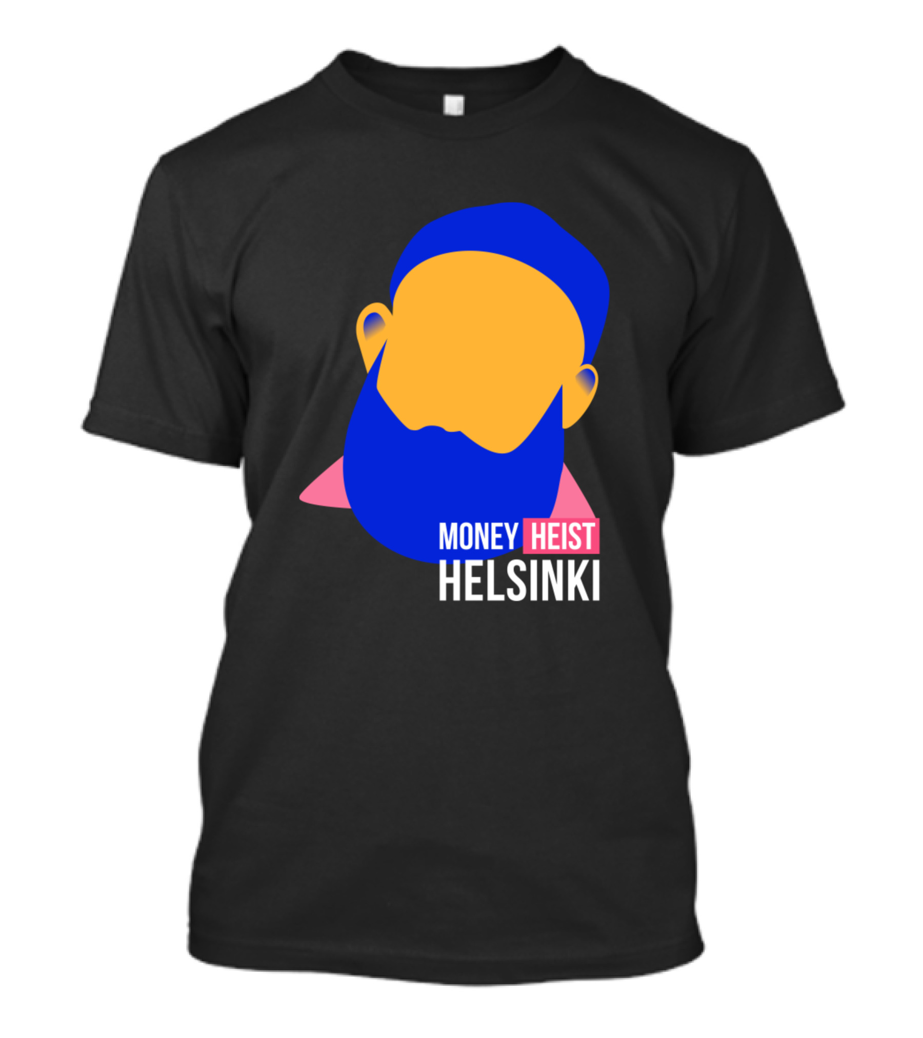 Helsinki Money Heist Character Silhouette With Beard And Cap T-Shirt