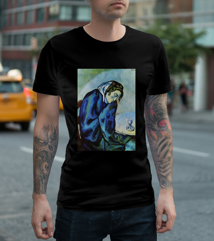 High Resolution Woman with Blue Shawl Pablo Picasso T-Shirt