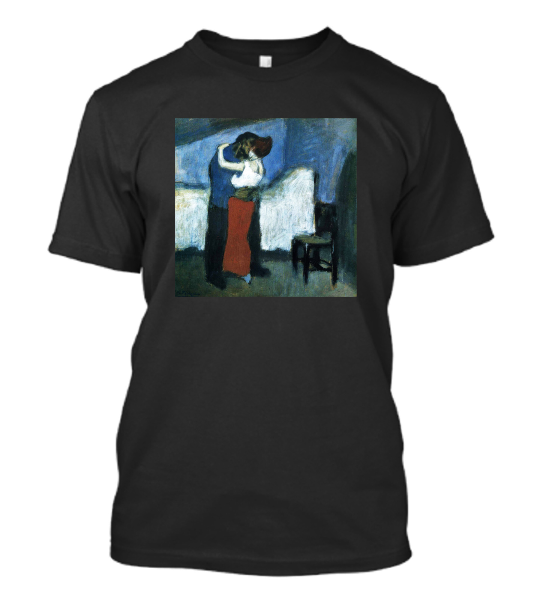 High Resolution Embrace Pablo Picasso Blue Period Romantic Couple T-Shirt