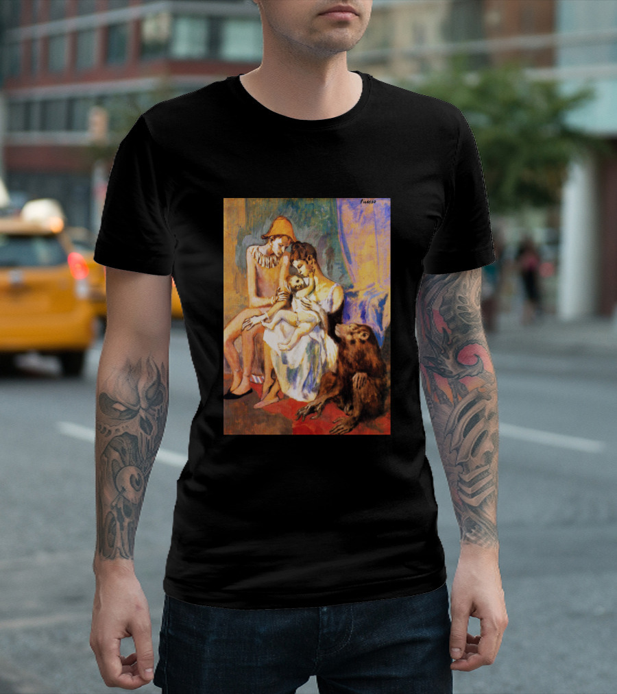 High Resolution Family of Acrobats with Monkey Pablo Picasso T-Shirt