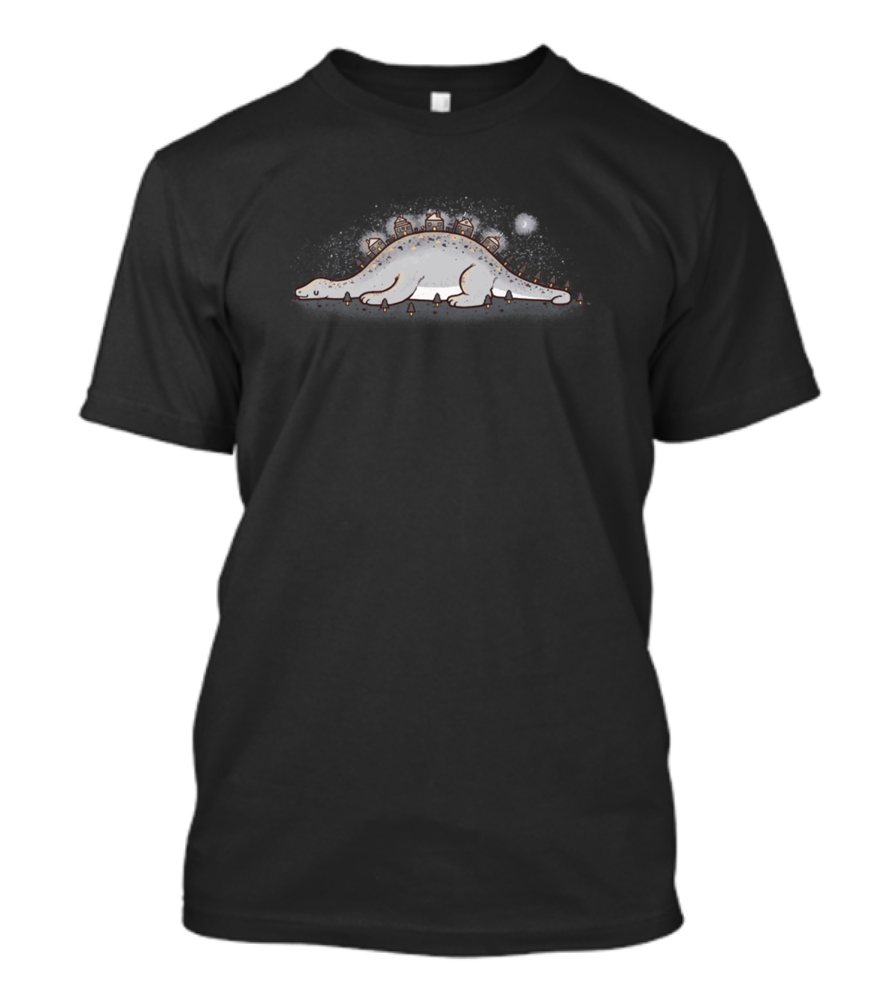 Homes On The Hill Dinosaur Night Sky Houses T-Shirt