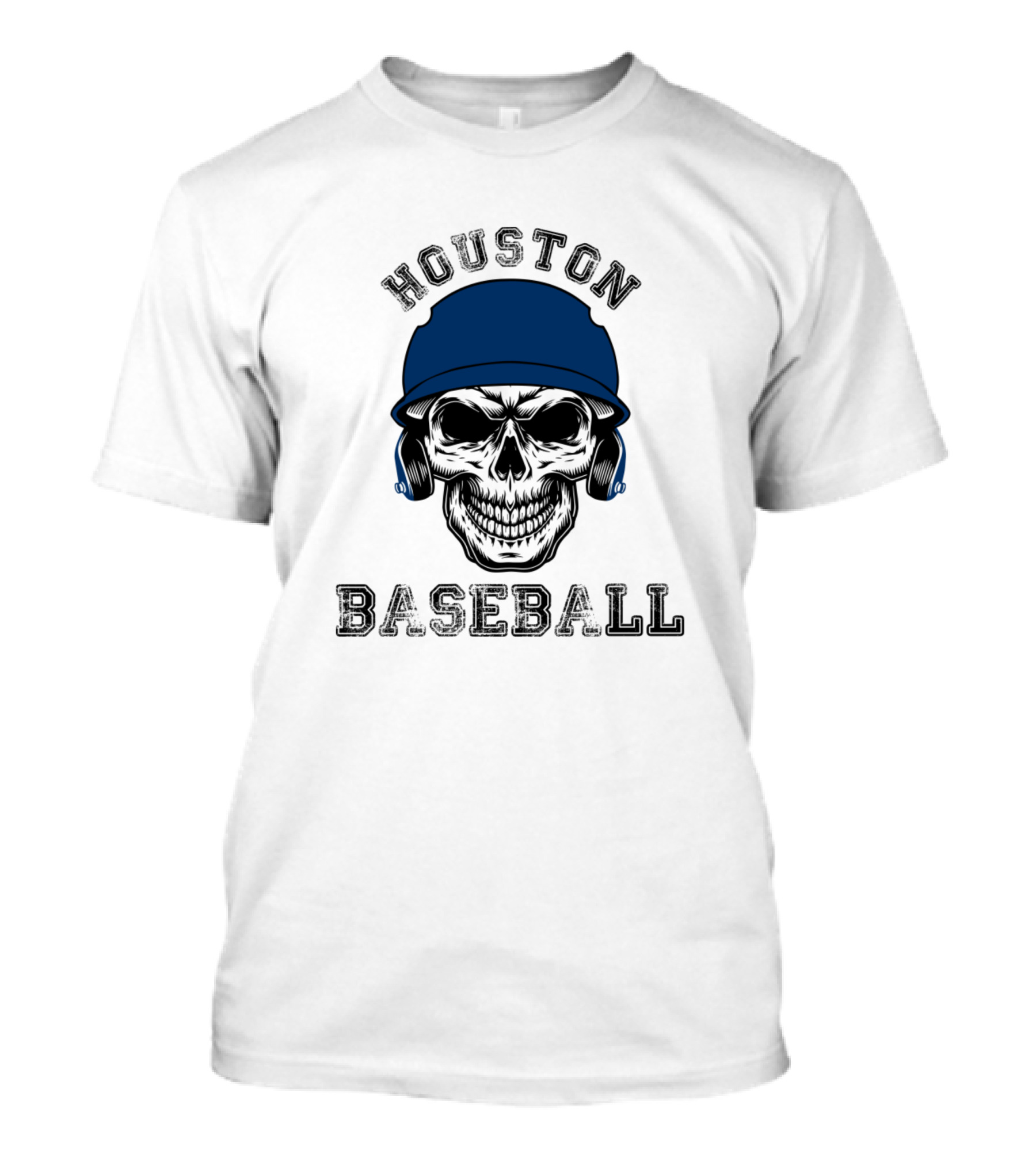 Houston Baseball Skull Helmet T-Shirt