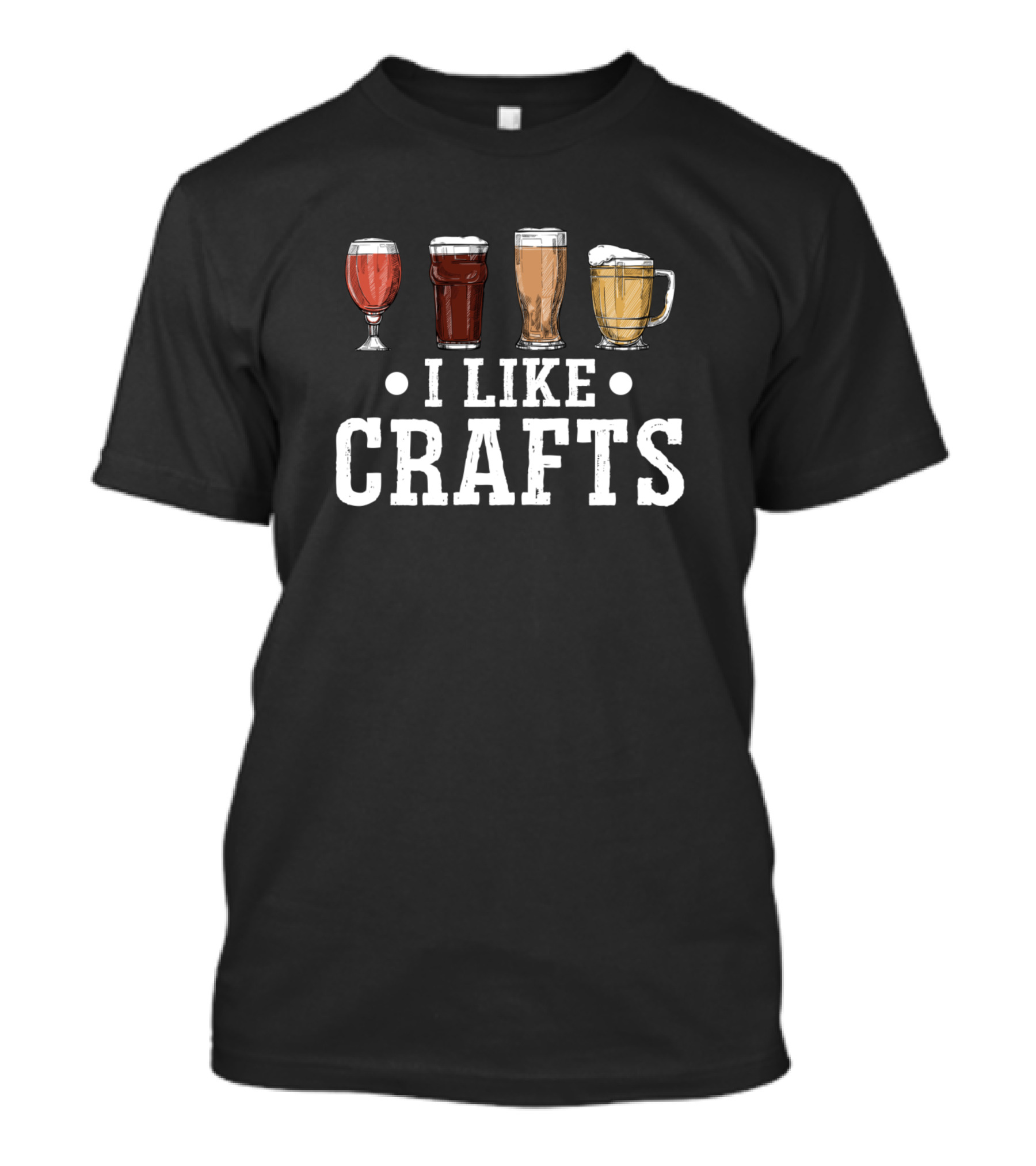 I Like Crafts Cute Funny Vintage Brewer Craft Beer Glasses T-Shirt