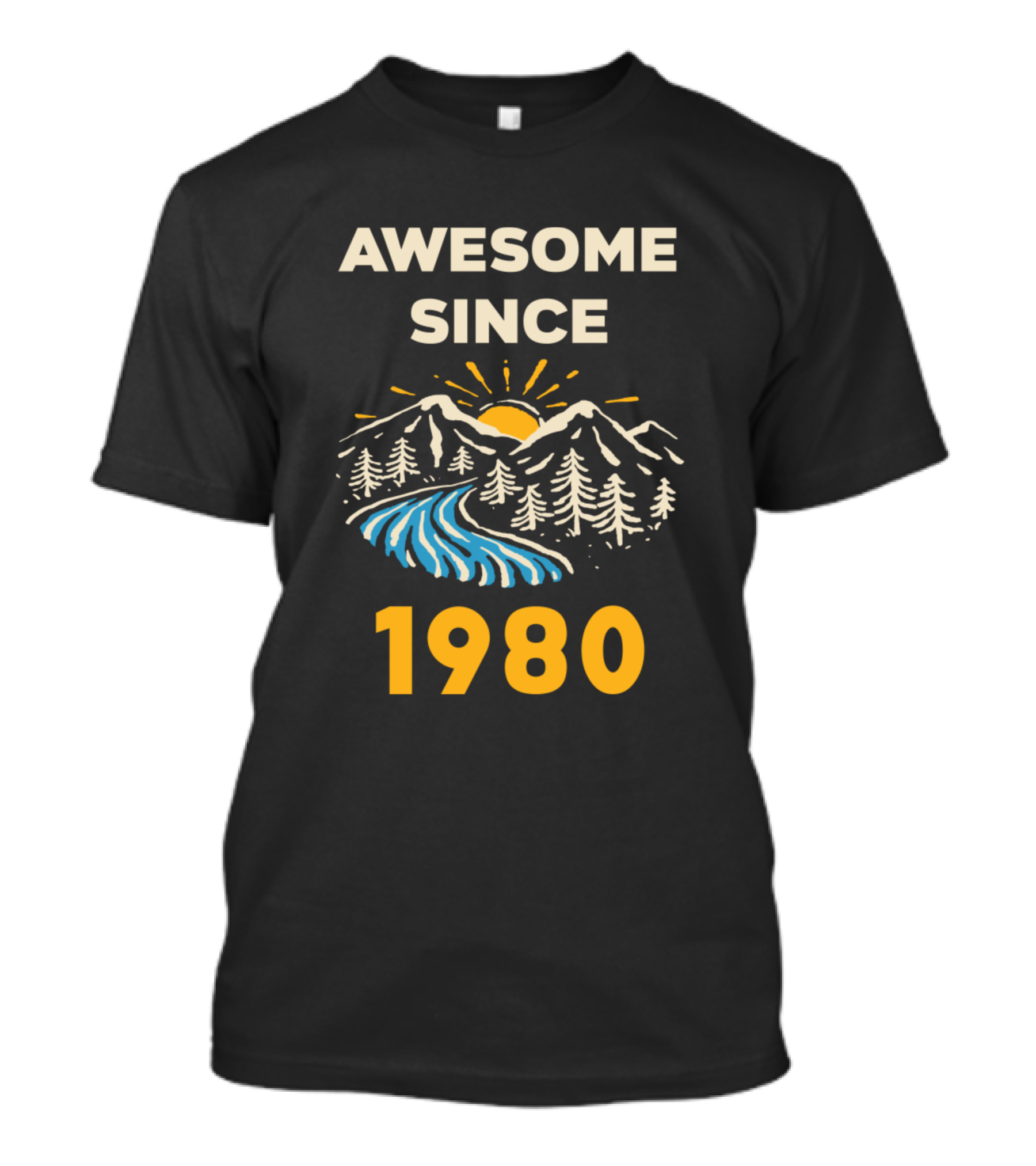 Awesome Since 1980 Mountain Landscape T-Shirt