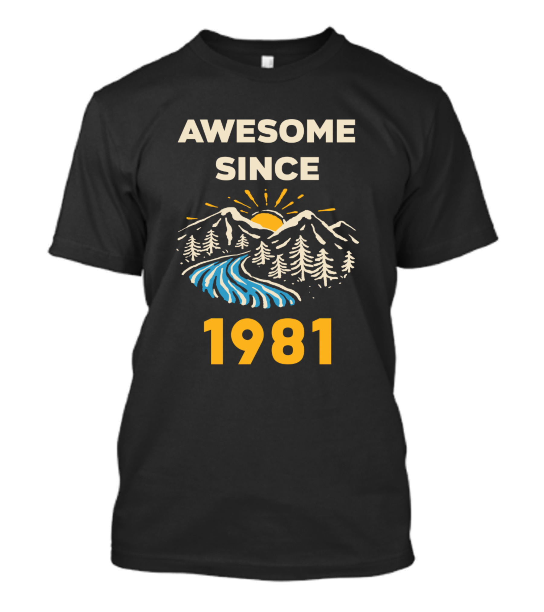 AWESOME SINCE 1981 Mountain River Sunrise T-Shirt