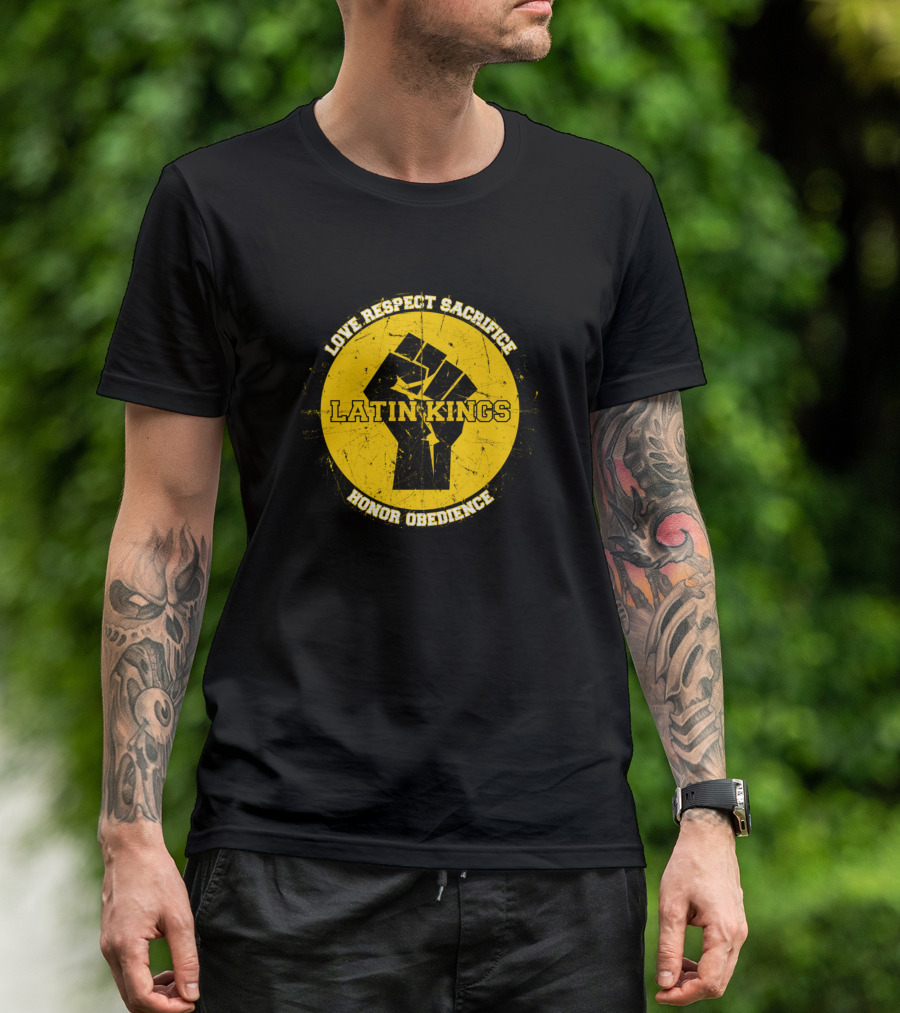 Latin Kings Love Respect Sacrifice Honor Obedience Fist Circle T-Shirt