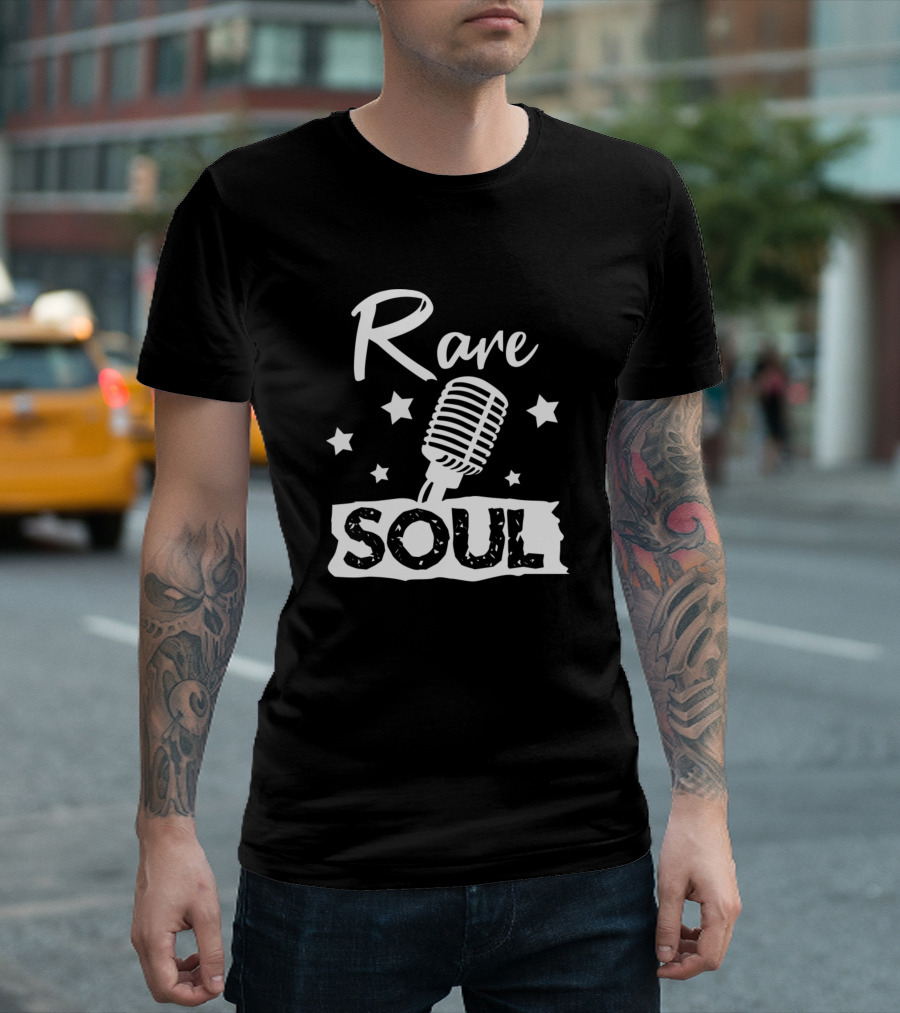 Rare Soul Vintage Music Microphone and Stars T-Shirt