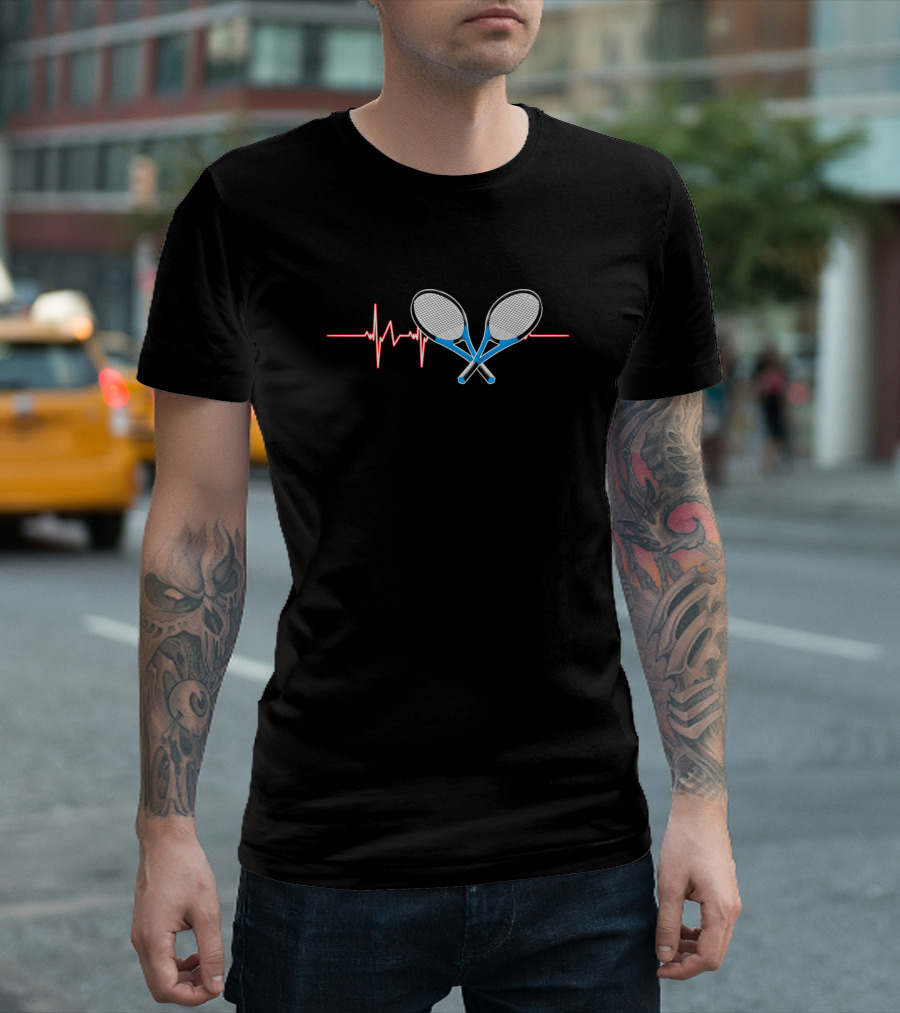 Squash Heartbeat Racquet Racket Ball Court T-Shirt