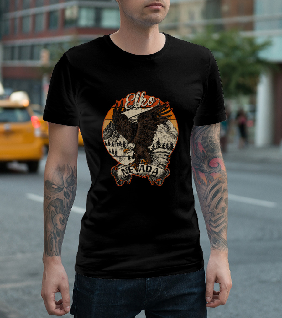 Elko Nevada Bald Eagle Mountain Retro Vintage Aesthetic T-Shirt