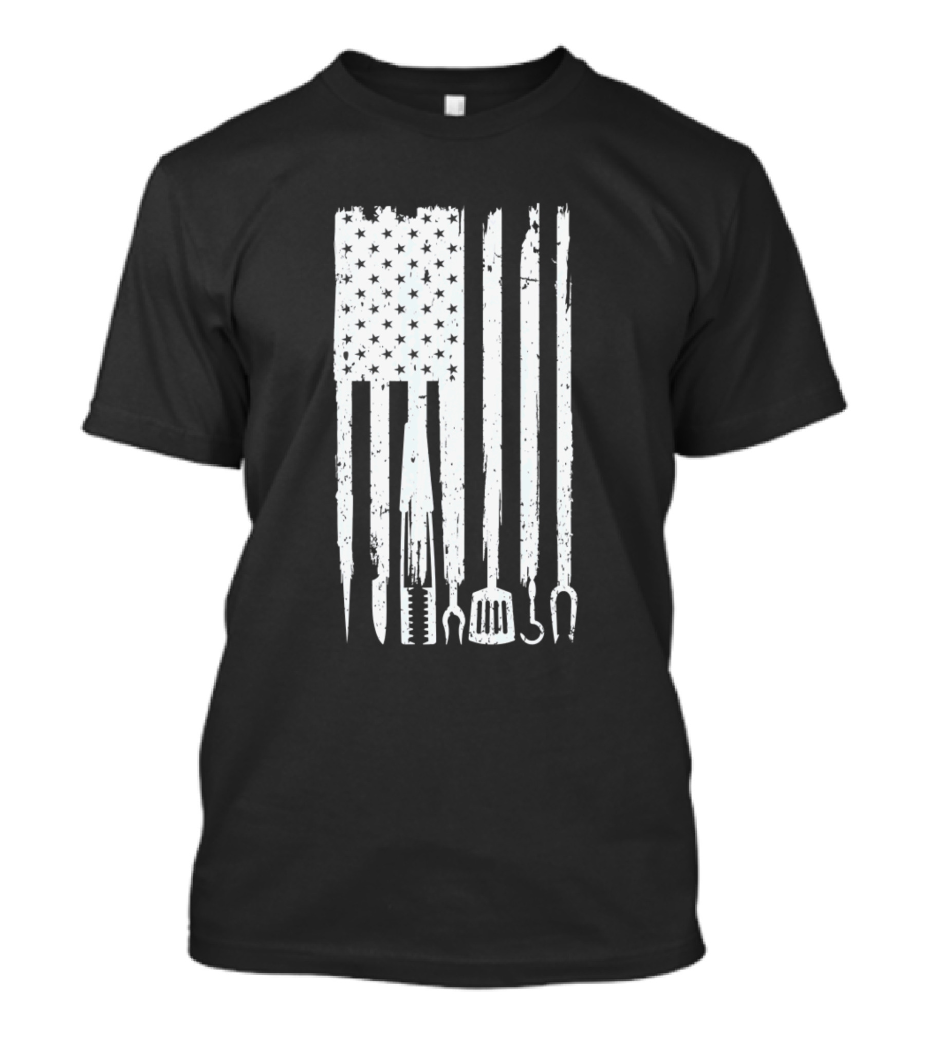 American Flag BBQ Tools Funny Bbq For Fans Of Smoking Grilling T-Shirt