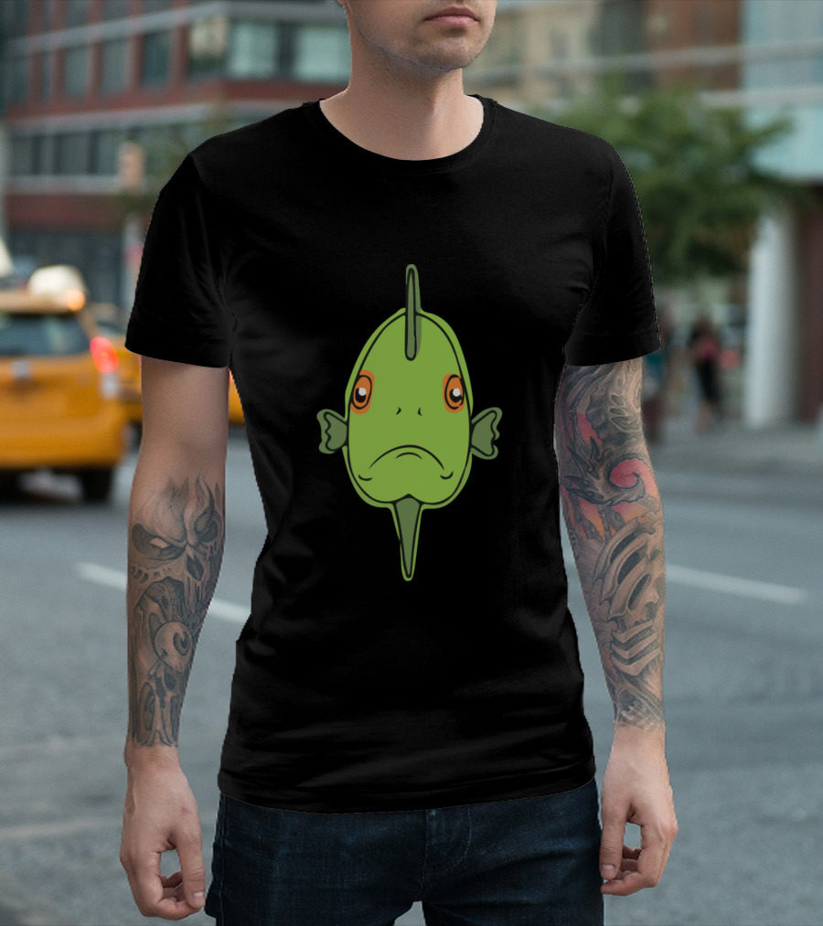 Green Fish Cartoon T-Shirt