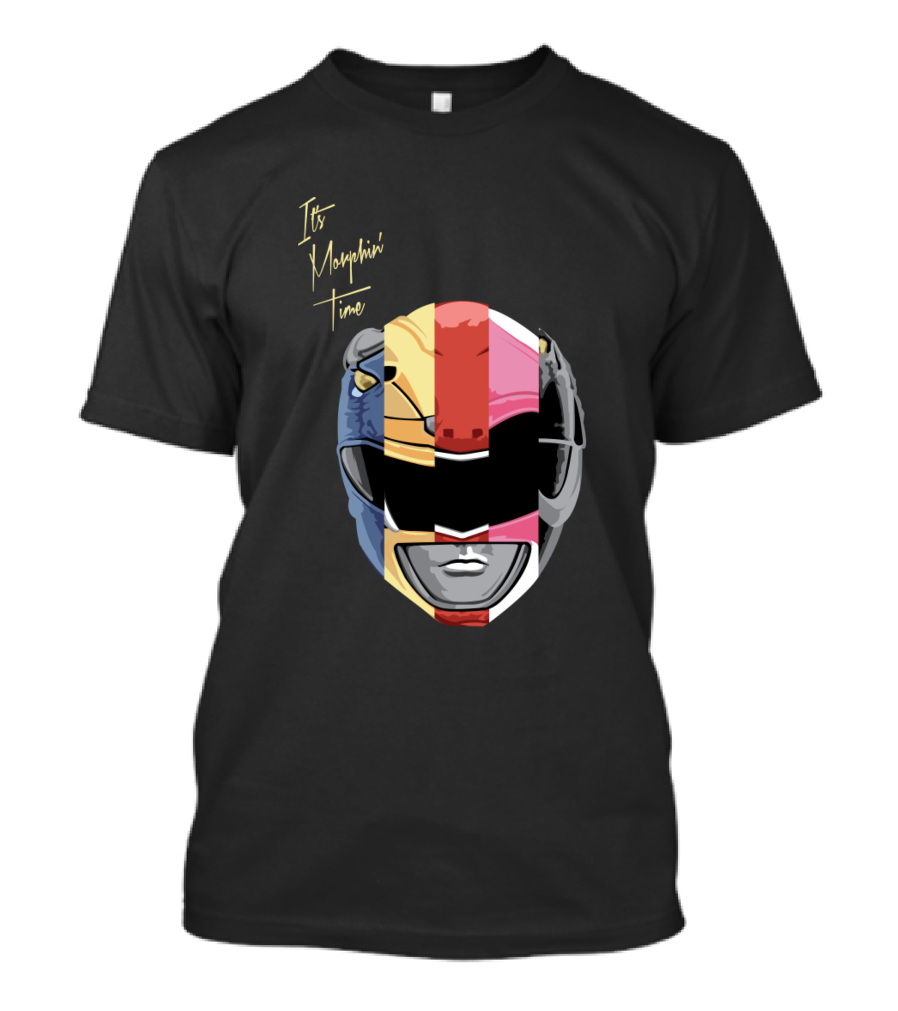Power Rangers It's Morphin Time Helmet Collage T-Shirt