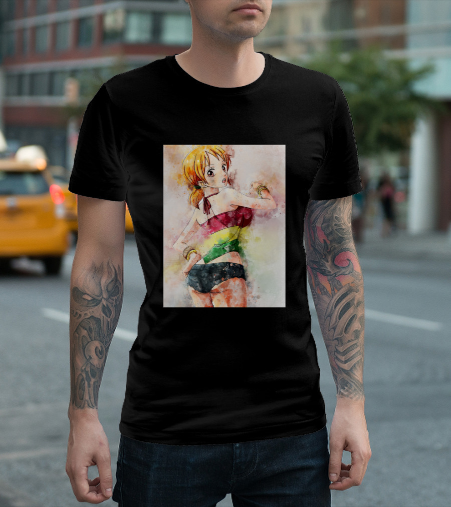 Nami Colorful Art One Piece Monkey Dluffy T-Shirt