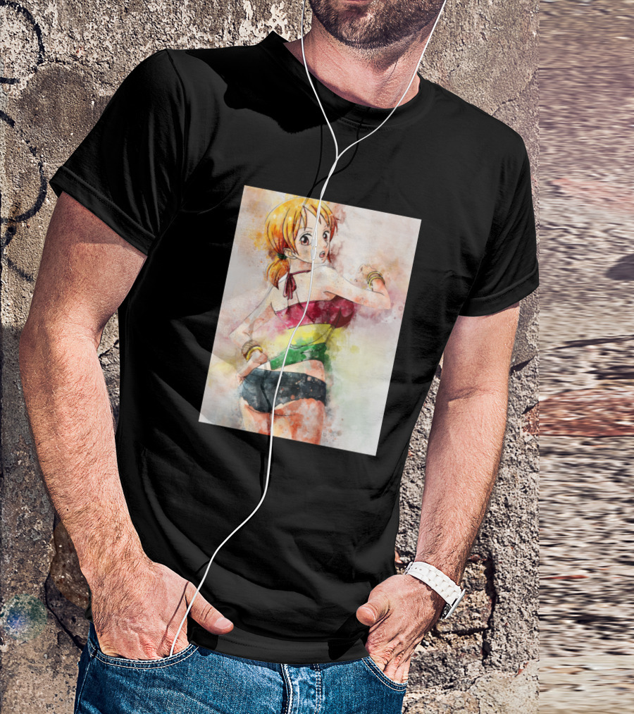 Nami Colorful Art One Piece Monkey Dluffy T-Shirt