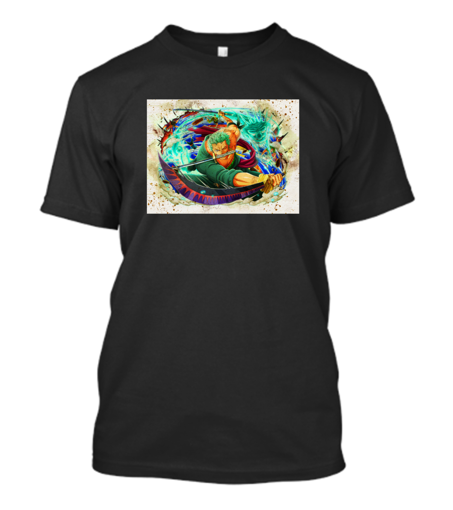 Roronoa Zoro Monkey D Luffy Anime Sword Action Scene T-Shirt
