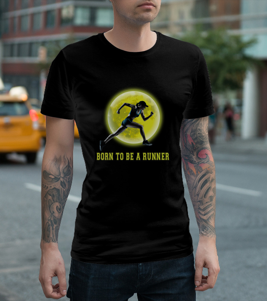Born To Be A Runner Women Sport Moonlight Jogger T-Shirt