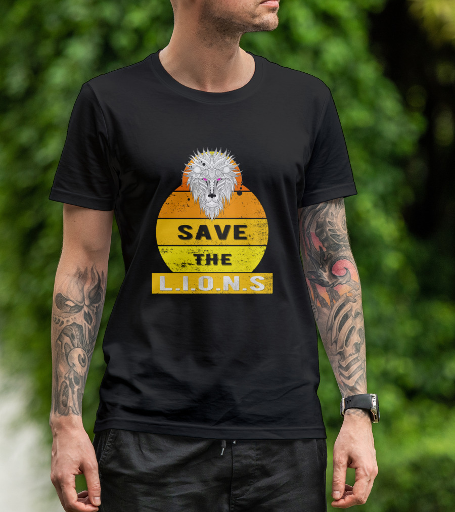 Save The L.I.O.N.S Retro Vintage Endangered Animal T-Shirt