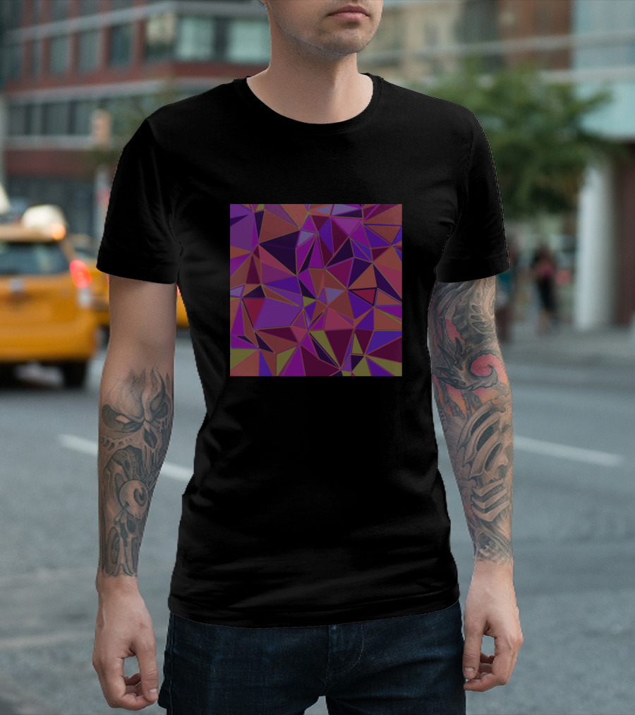 Shadowplay Iii Geometric Abstract Pattern Squares T-Shirt