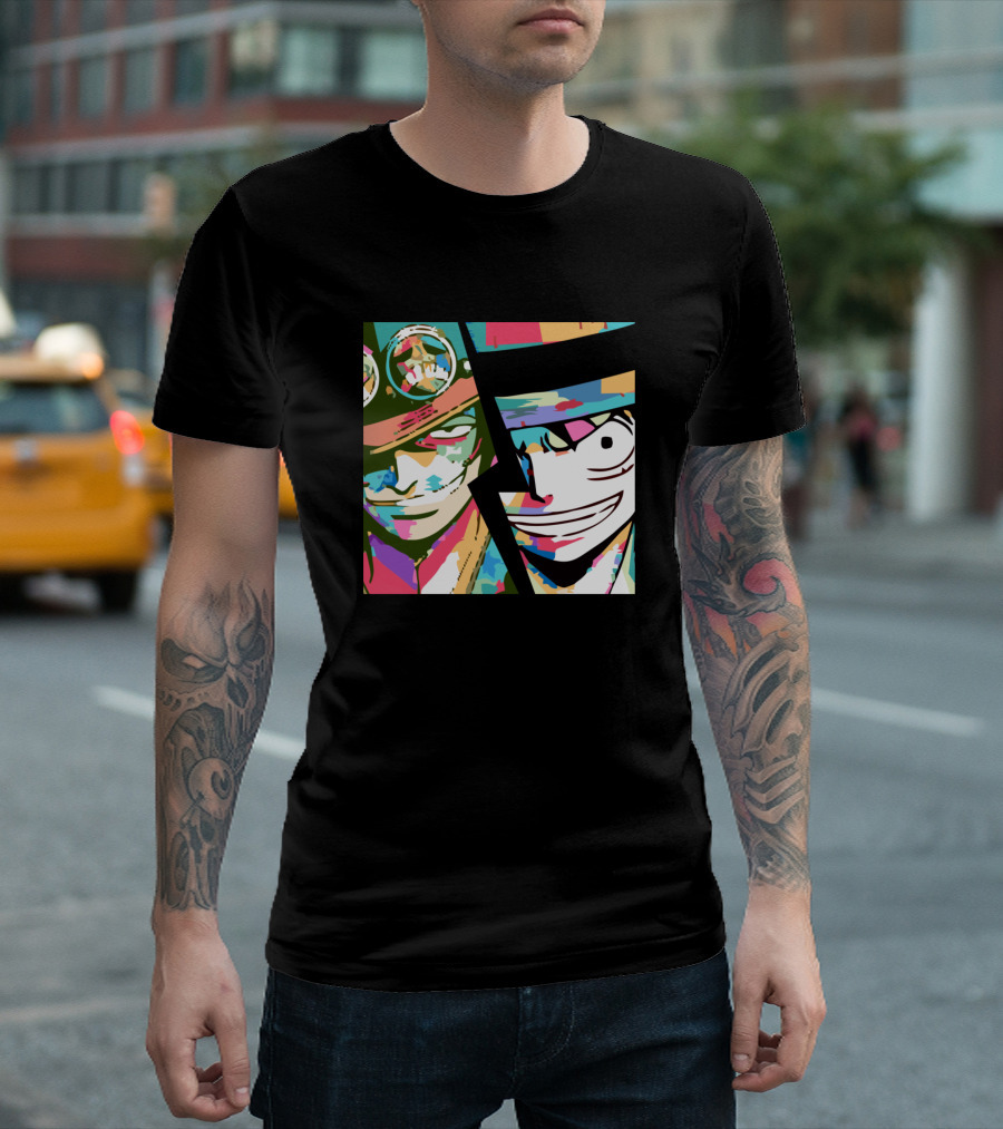 Ace Luffy Colorful Split T-Shirt