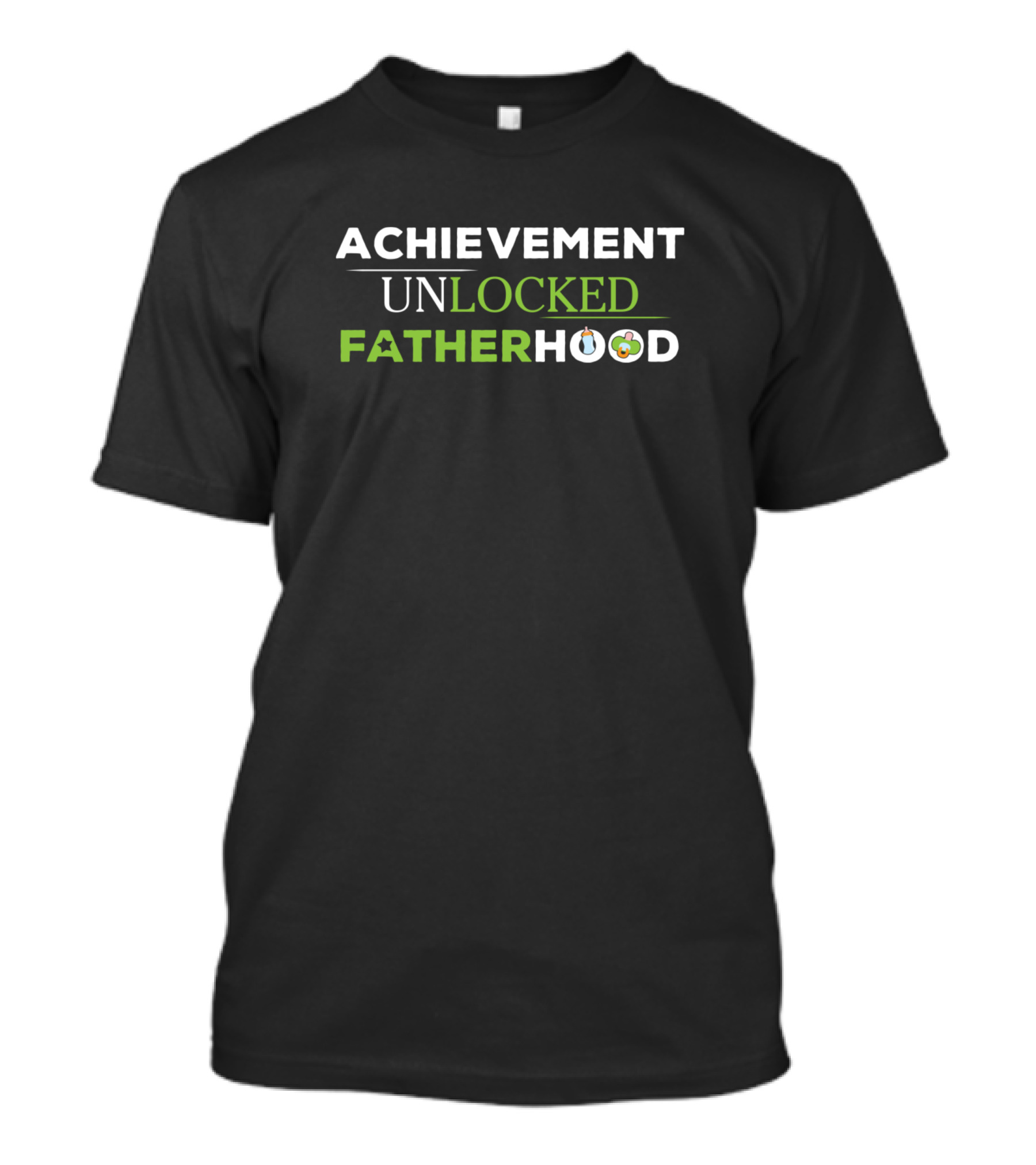 Achievement Unlocked Fatherhood Gaming Icon Baby Bottle Controller T-Shirt