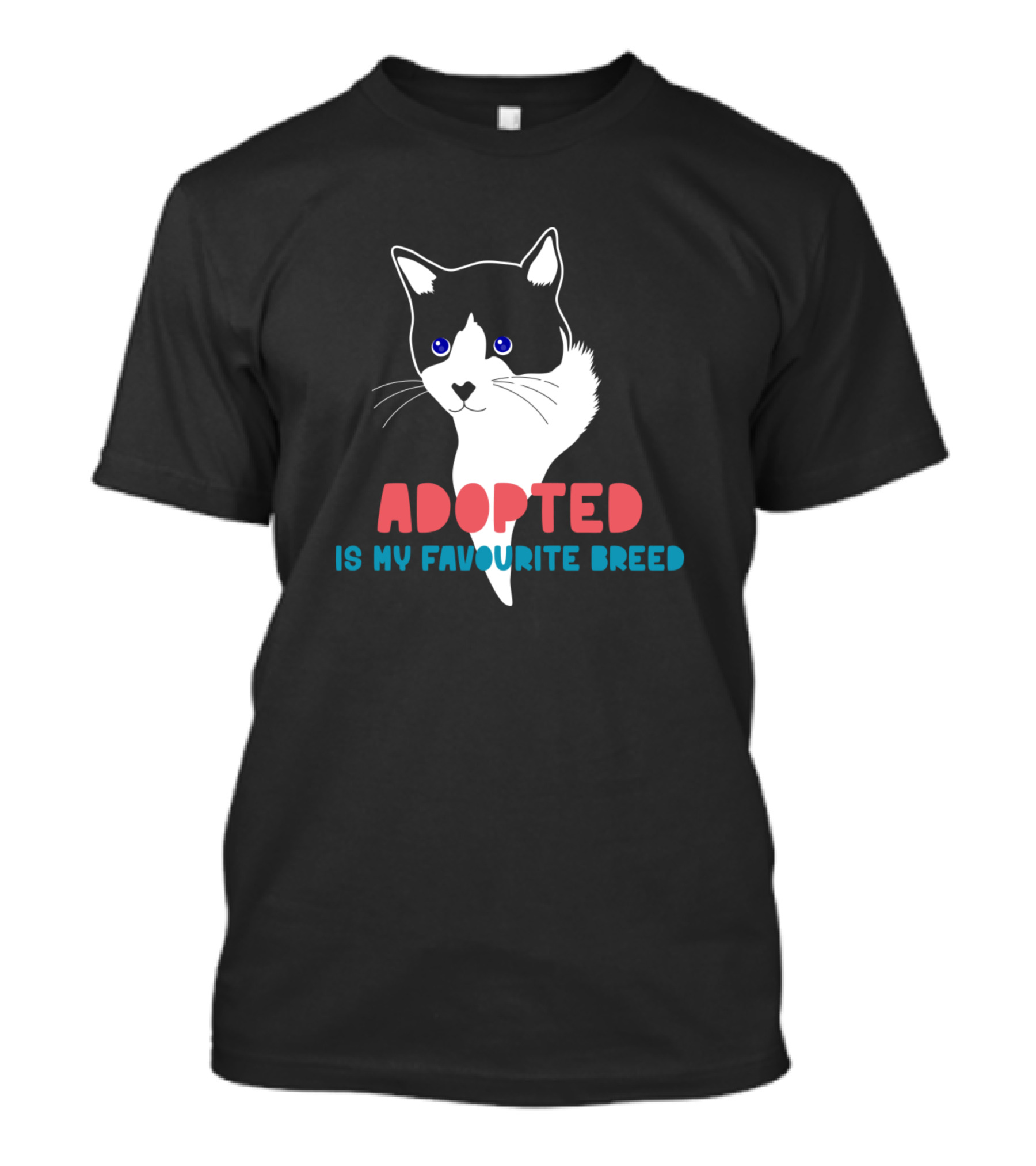 Adopted Is My Favourite Breed Cat Face T-Shirt