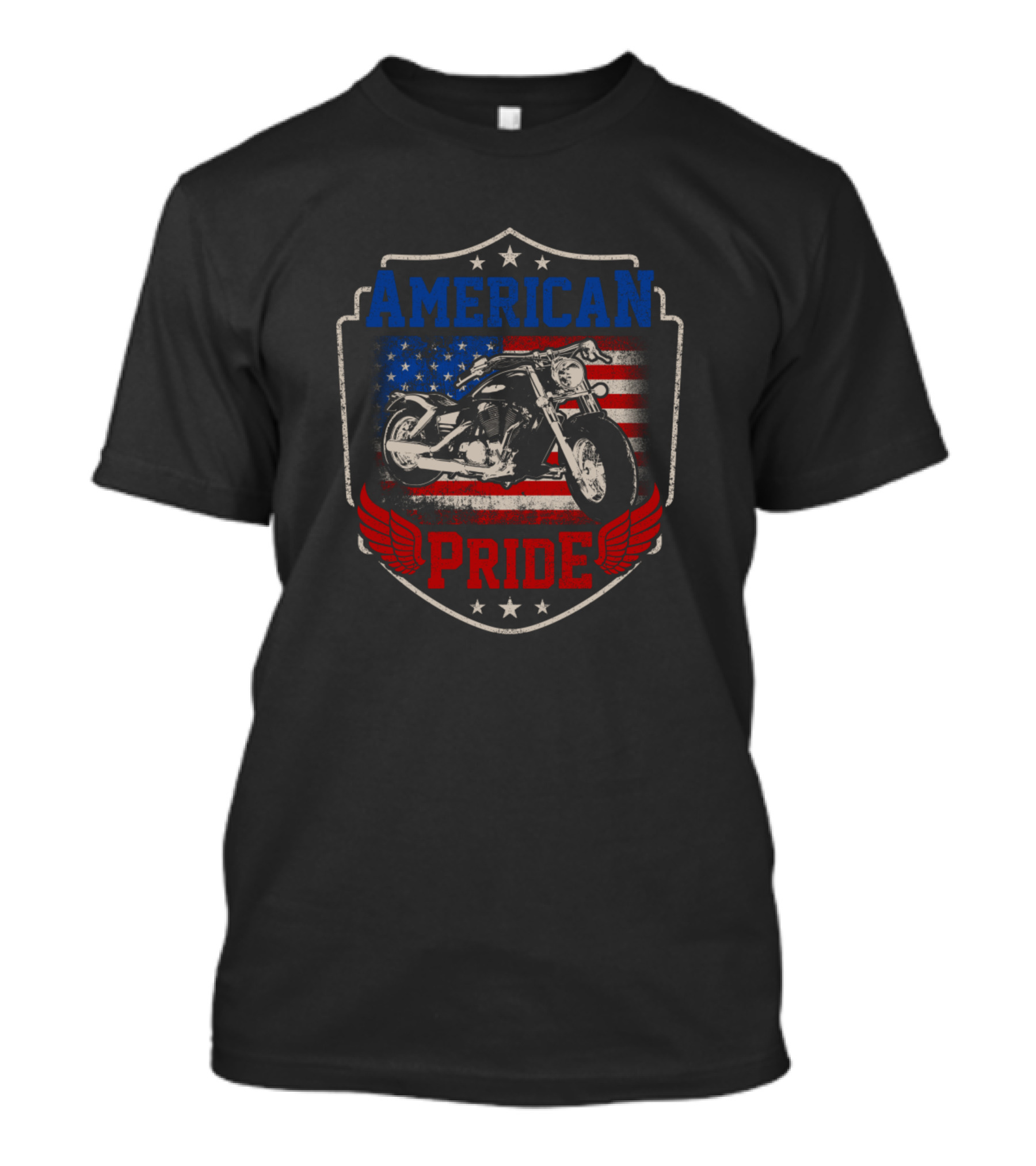 American Pride Motorcycle Stars And Stripes Emblem T-Shirt